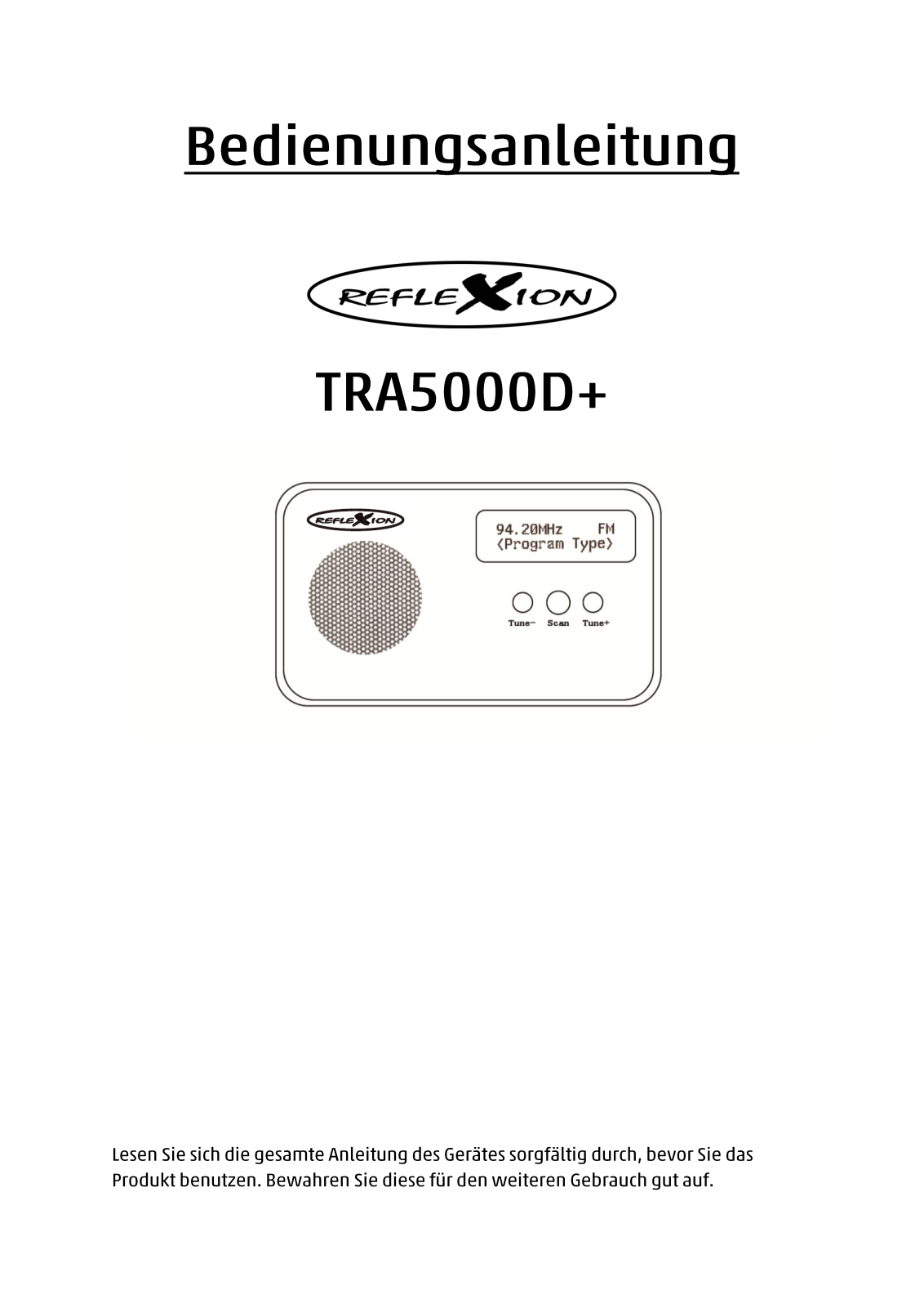 Reflexion TRA5000D User manual