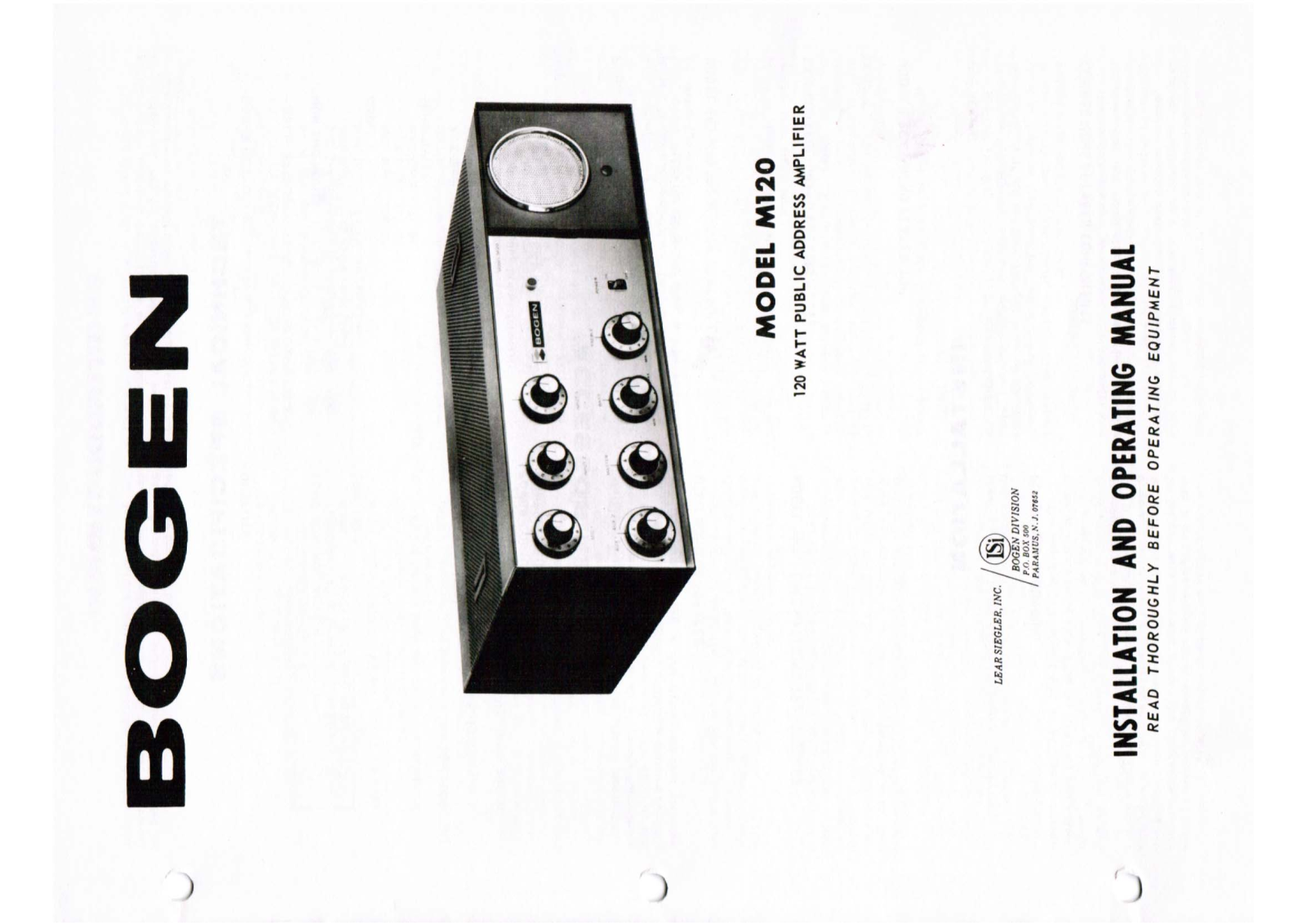 Bogen M120 Operating Manual