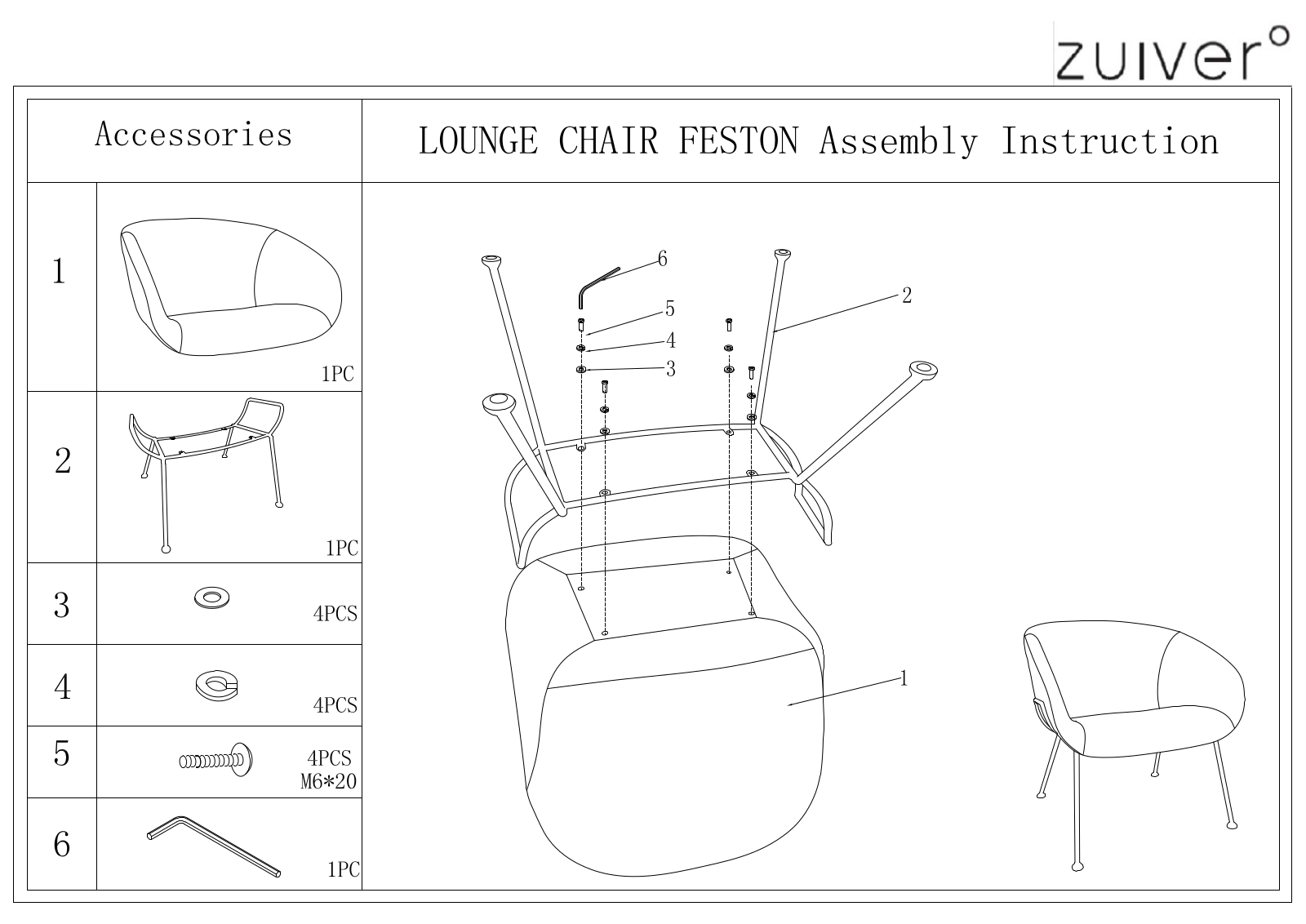 Zuiver ZIVE1198 Installation & Assembly - ManualMachine.com