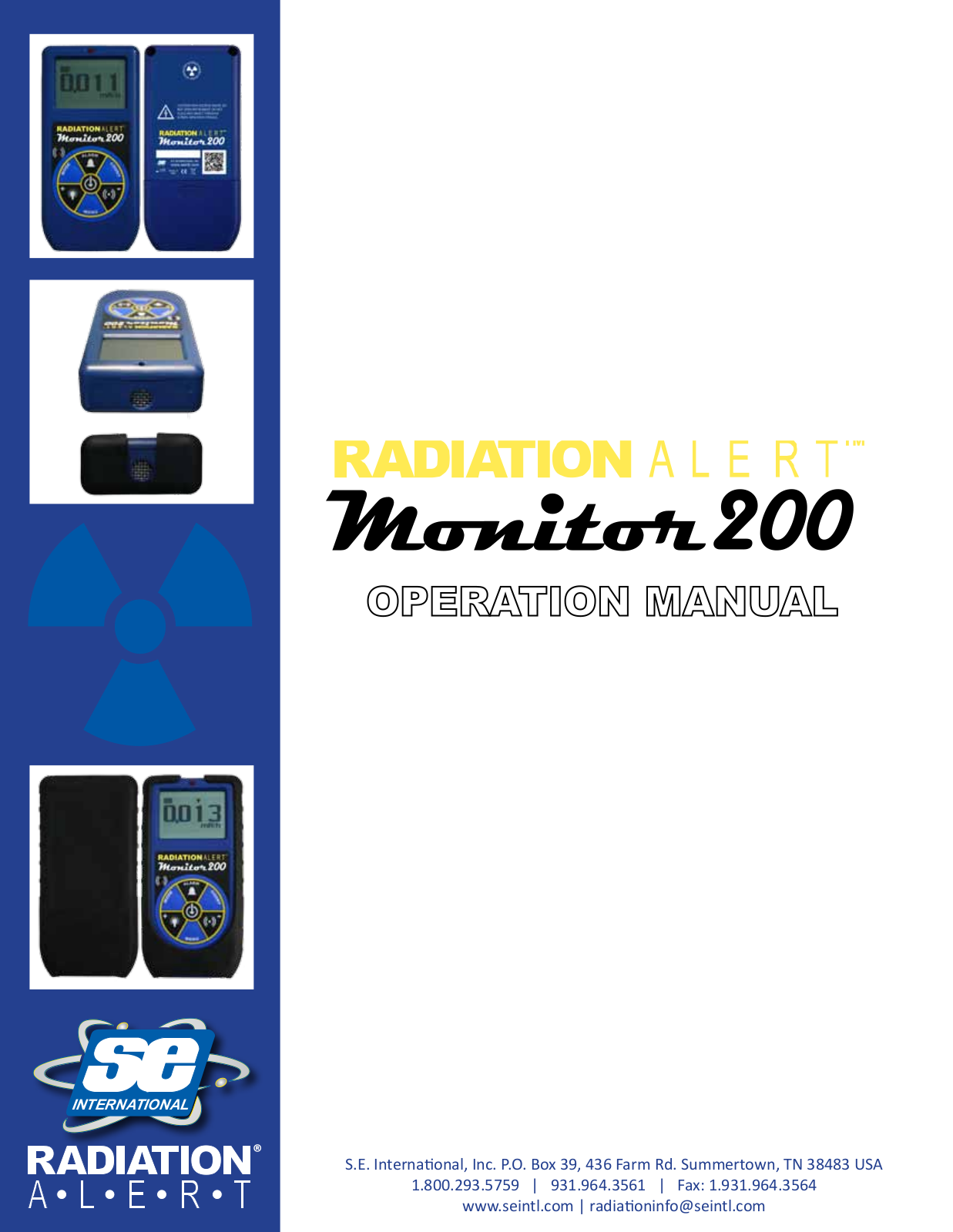 Radiation Alert Monitor 200 Instruction Manual