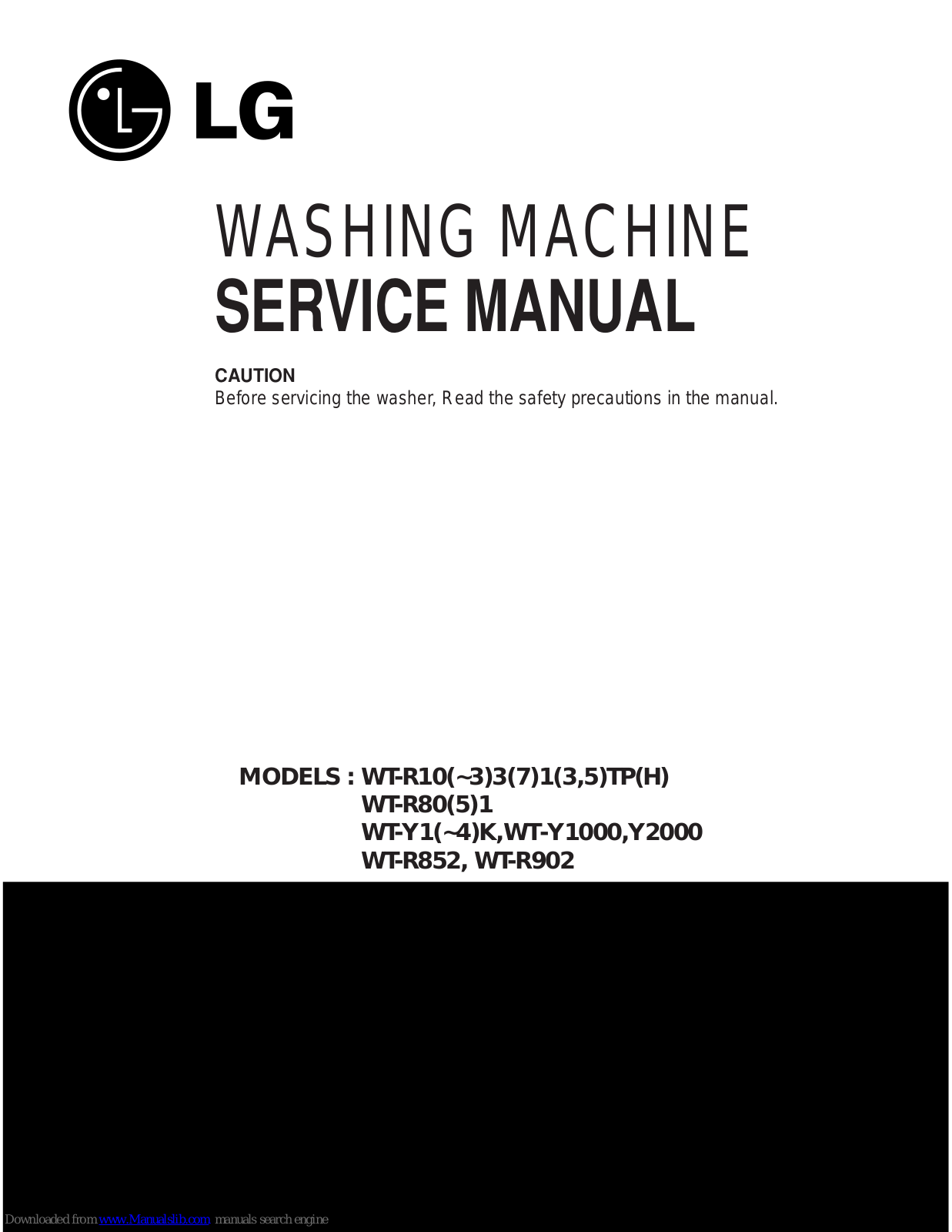 LG WT-R852, WT-R902 Service Manual