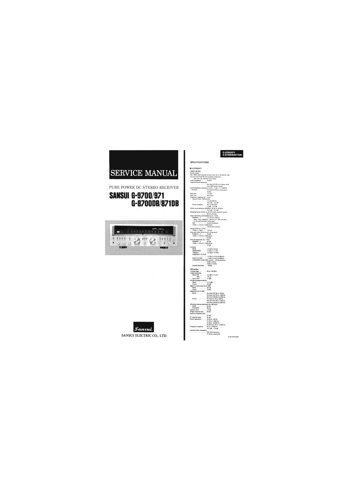 Sansui G-8700-DB Service Manual