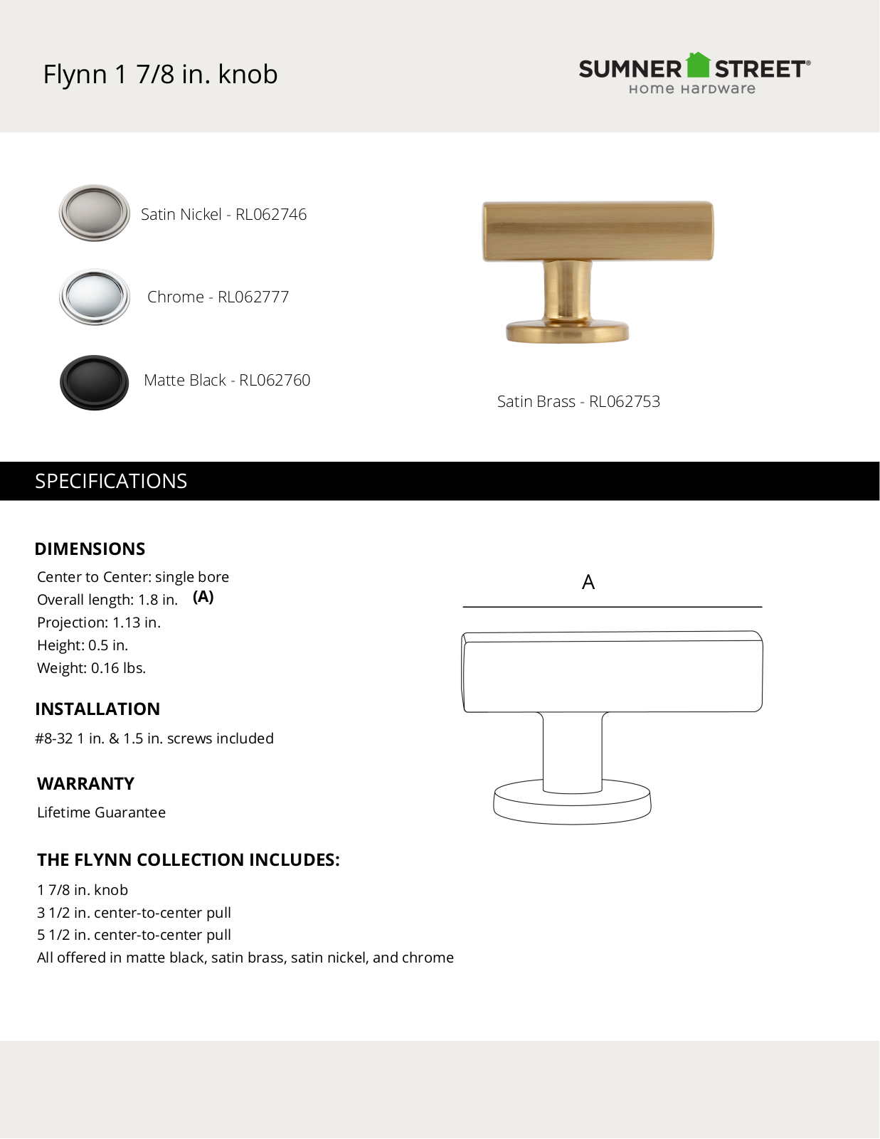 Sumner Street Home Hardware CTHD1217 Specifications - ManualMachine.com
