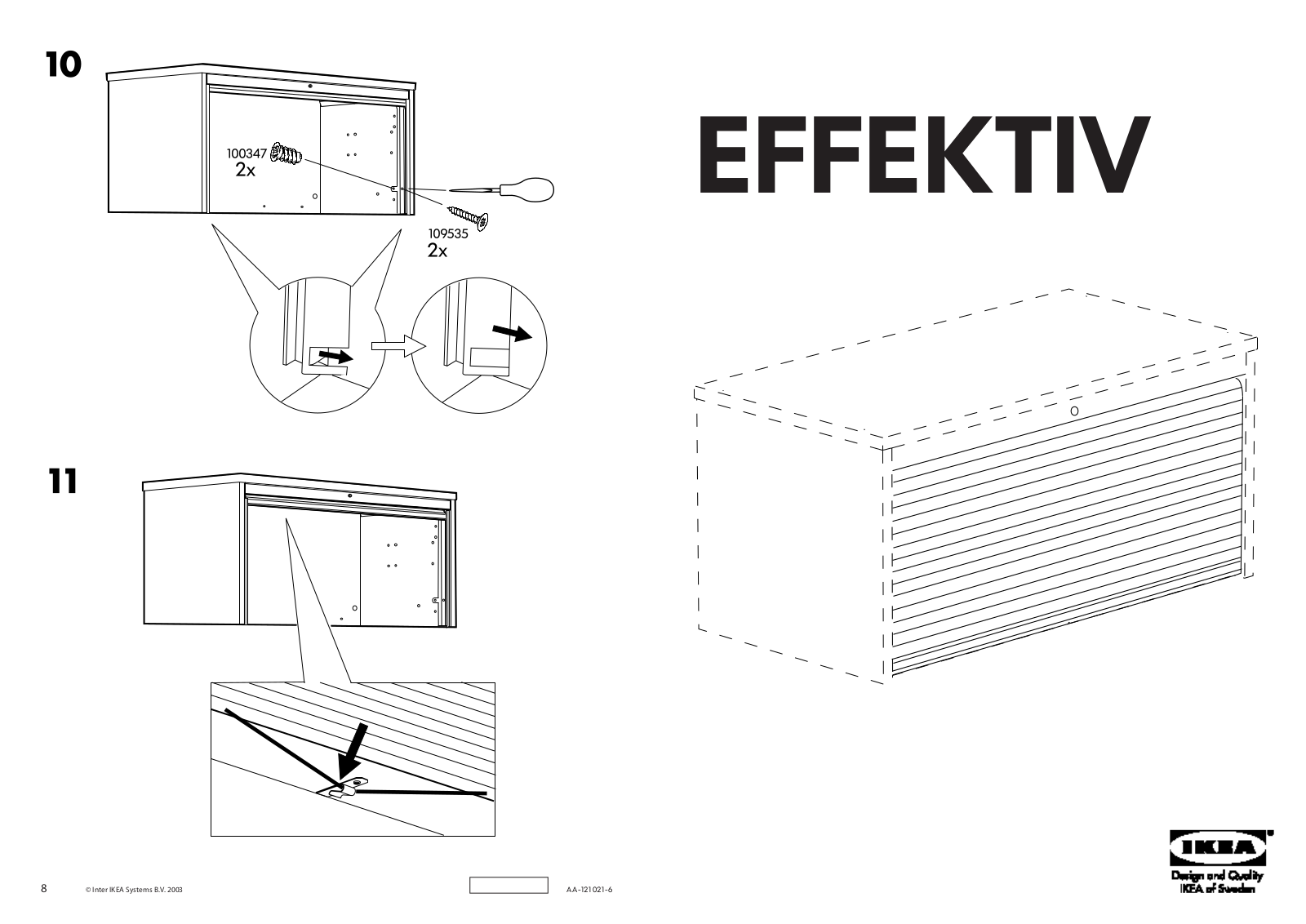 IKEA EFFEKTIV ROLL-FRONT 33 1-2 Assembly Instruction