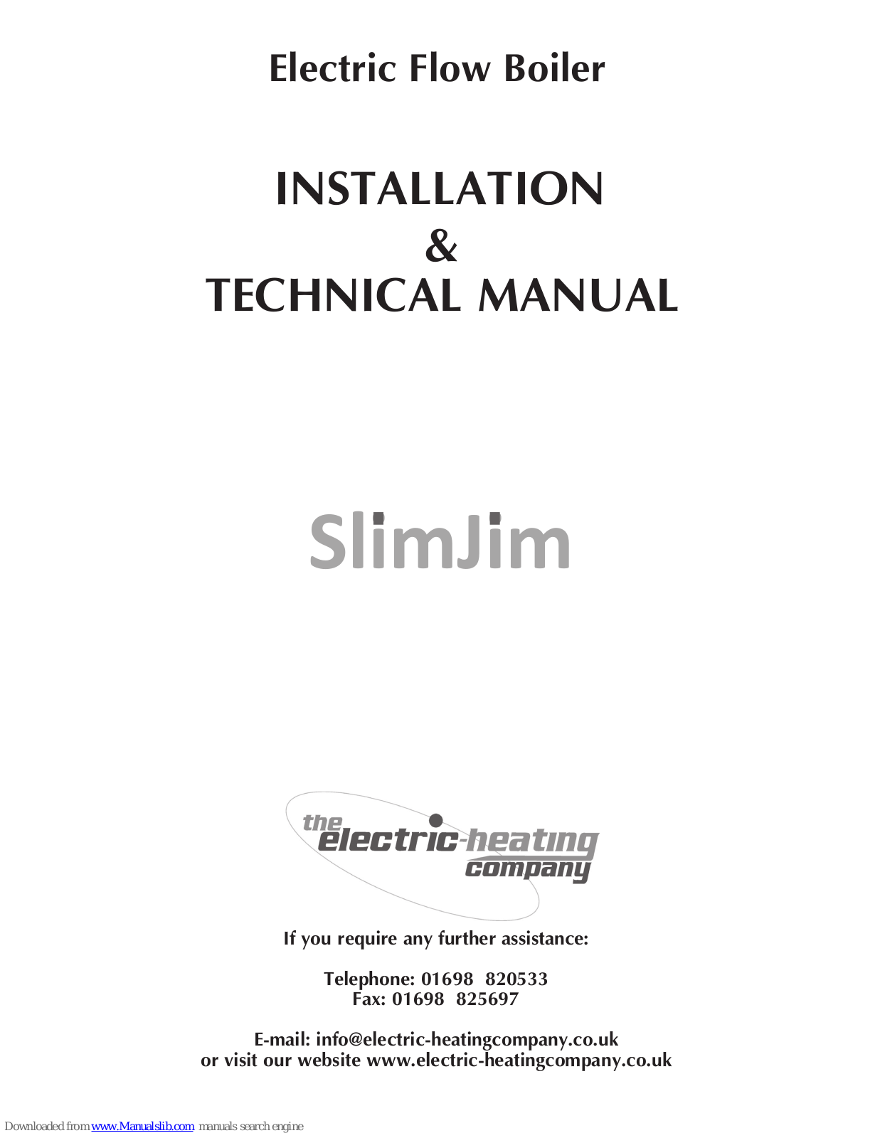 Electric Heating Company SlimJim Technical Manual