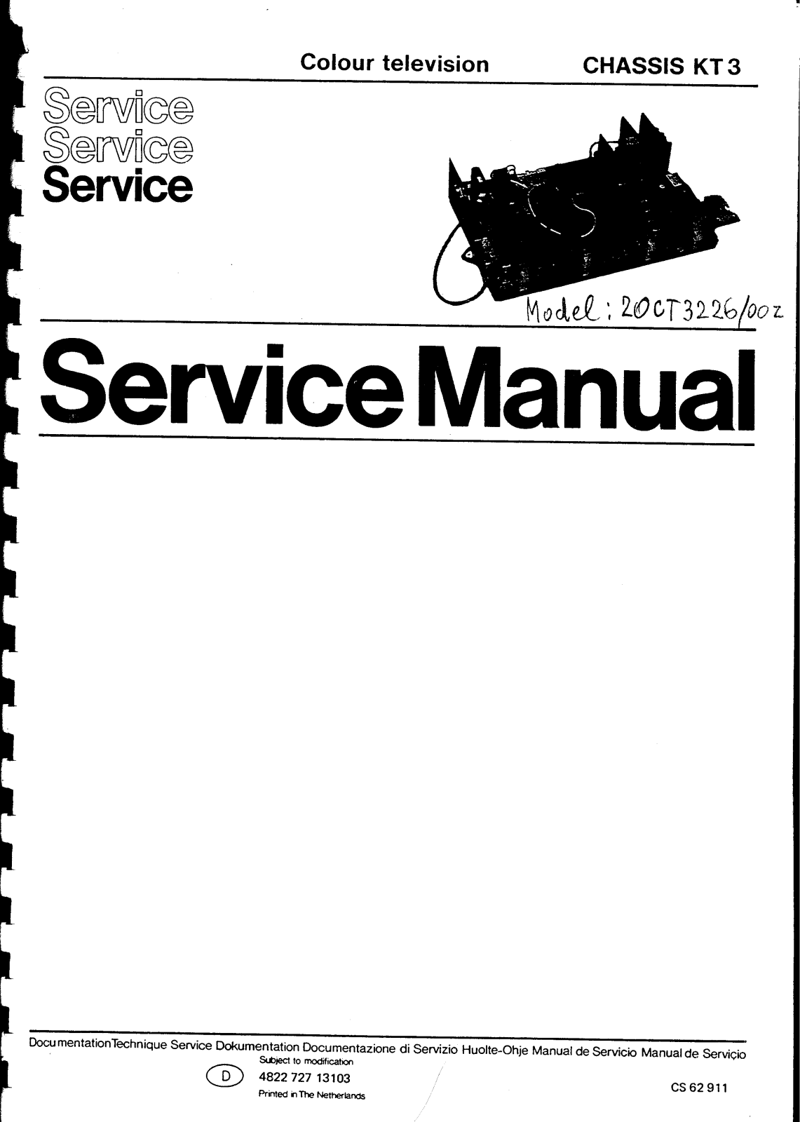 PHILIPS 20CT3226 00Z Service Manual