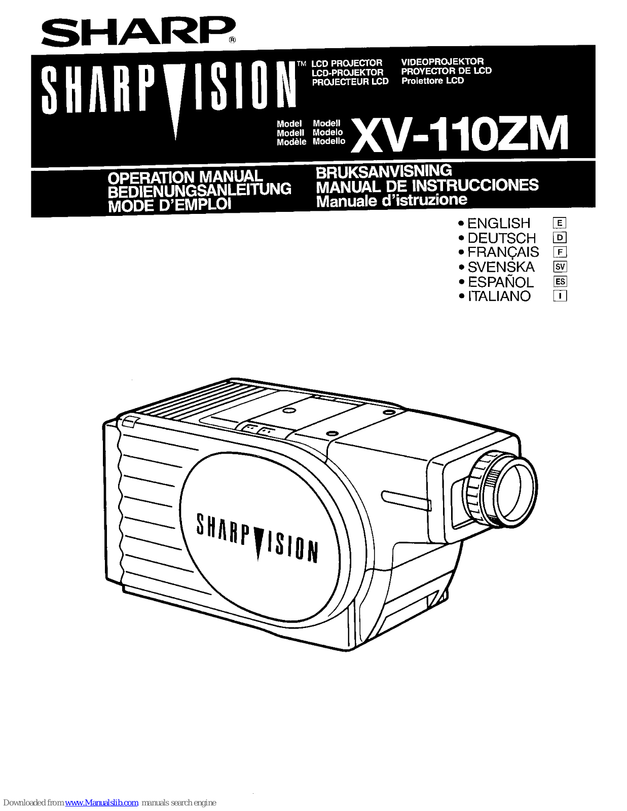 Sharp Vision XV-110ZM Bedienungsanleitung