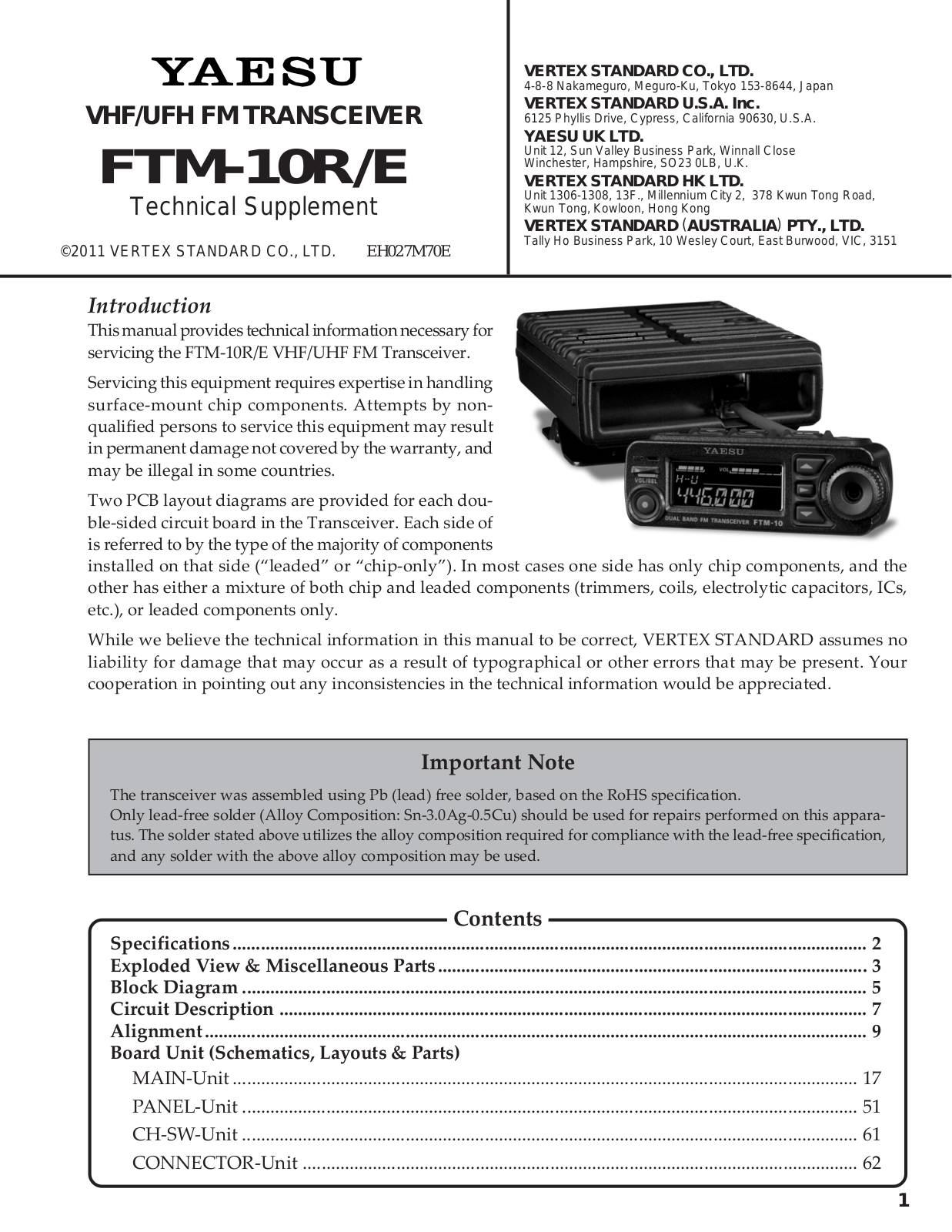 Yaesu FTM-10R Service Manual