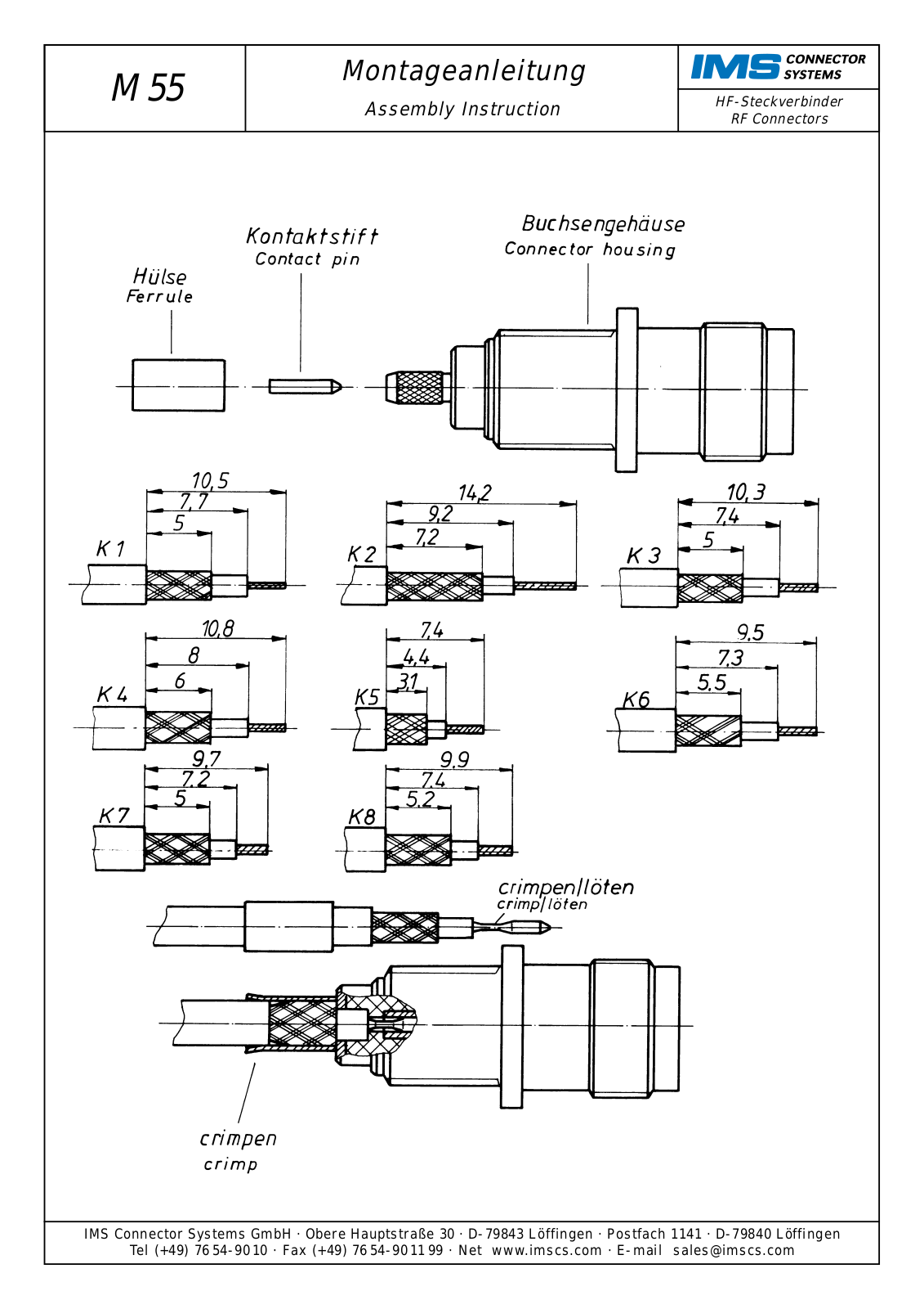 IMS Assembly Instruction Assembly Instruction