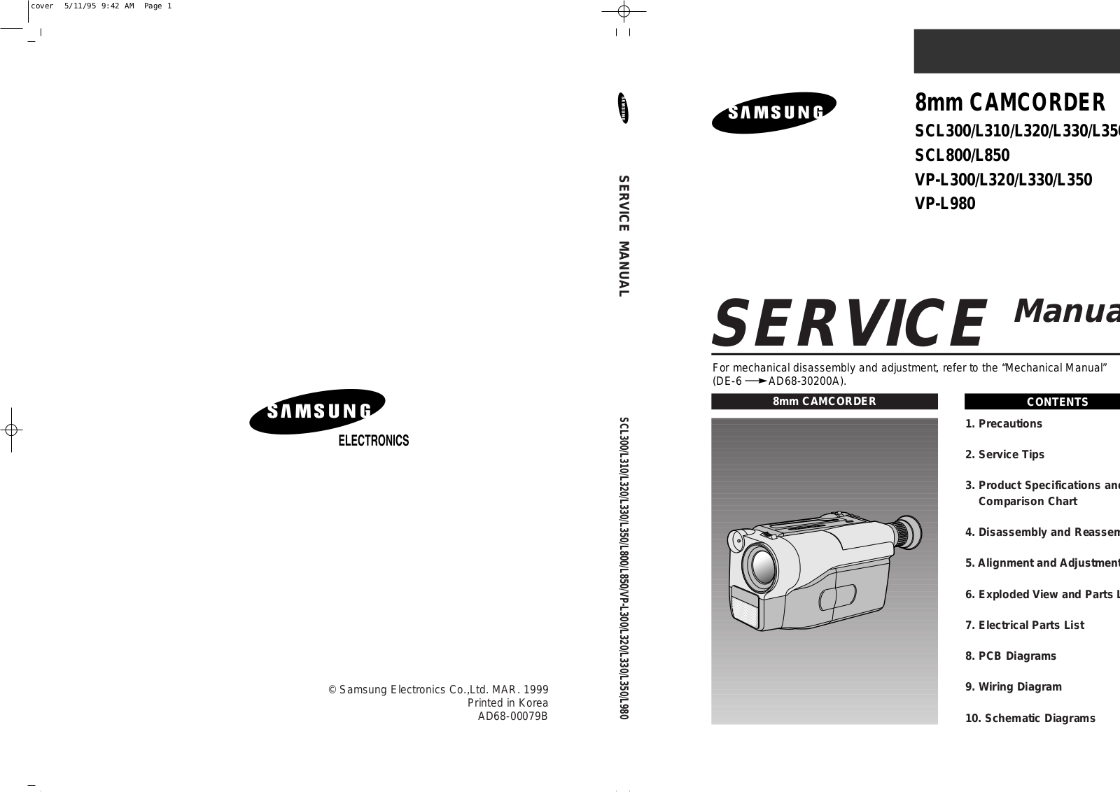 Samsung VP-L980, VP-L320, VP-L330, VP-L300, SCL320 User Manual