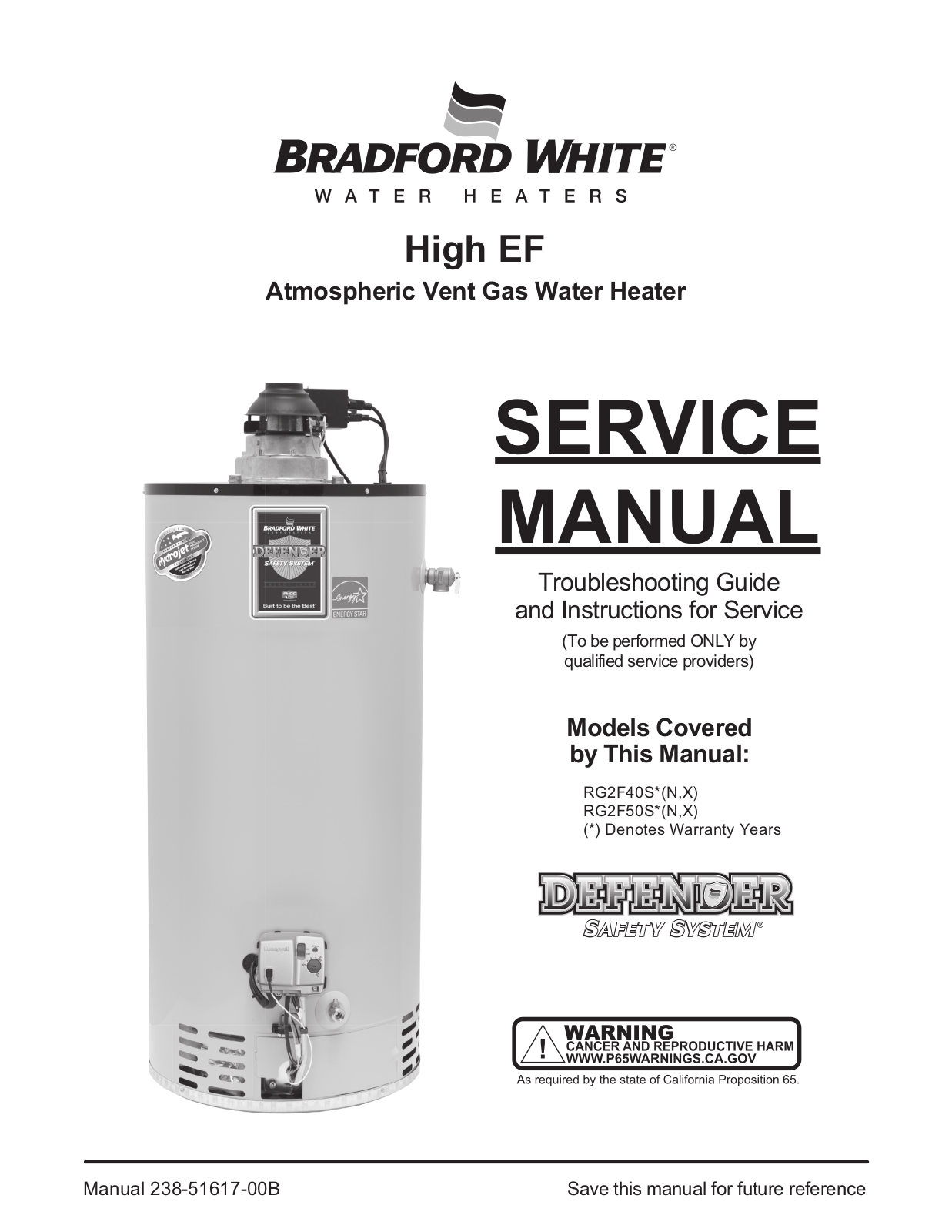 Bradford White RG2F40S6N, RG2F50S6N User Manual