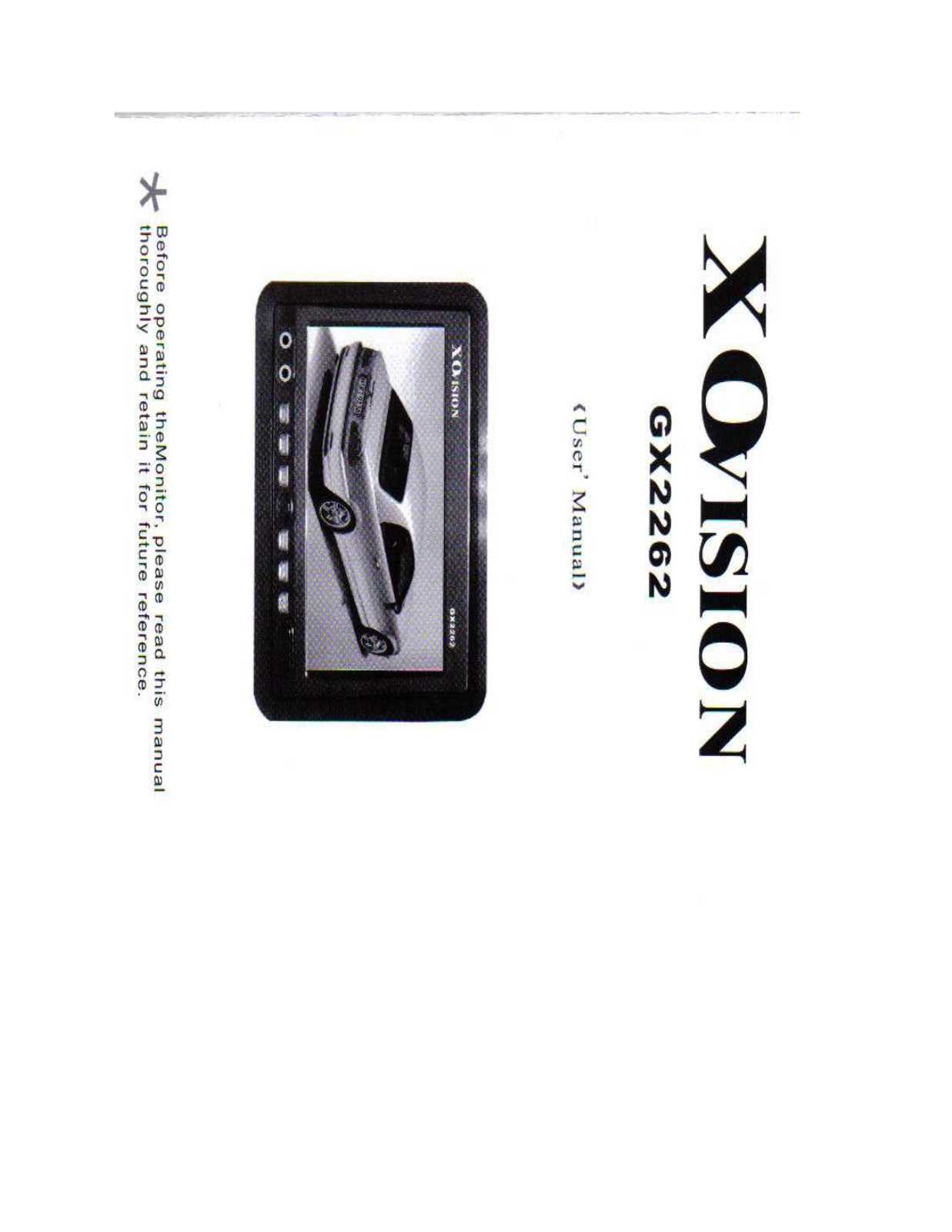 XO Vision GX2262 Owners Manual