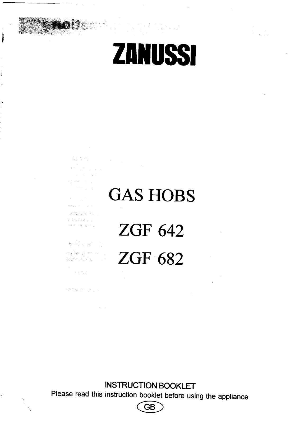 Zanussi ZGF642N USER MANUAL