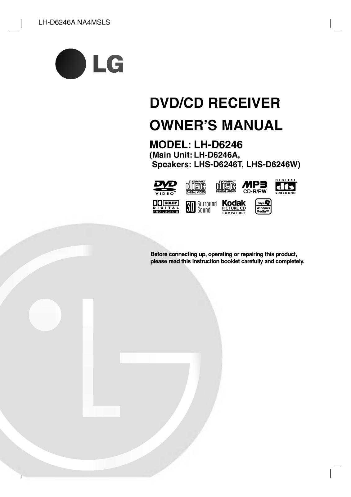 LG LH-D6246A Owner’s Manual