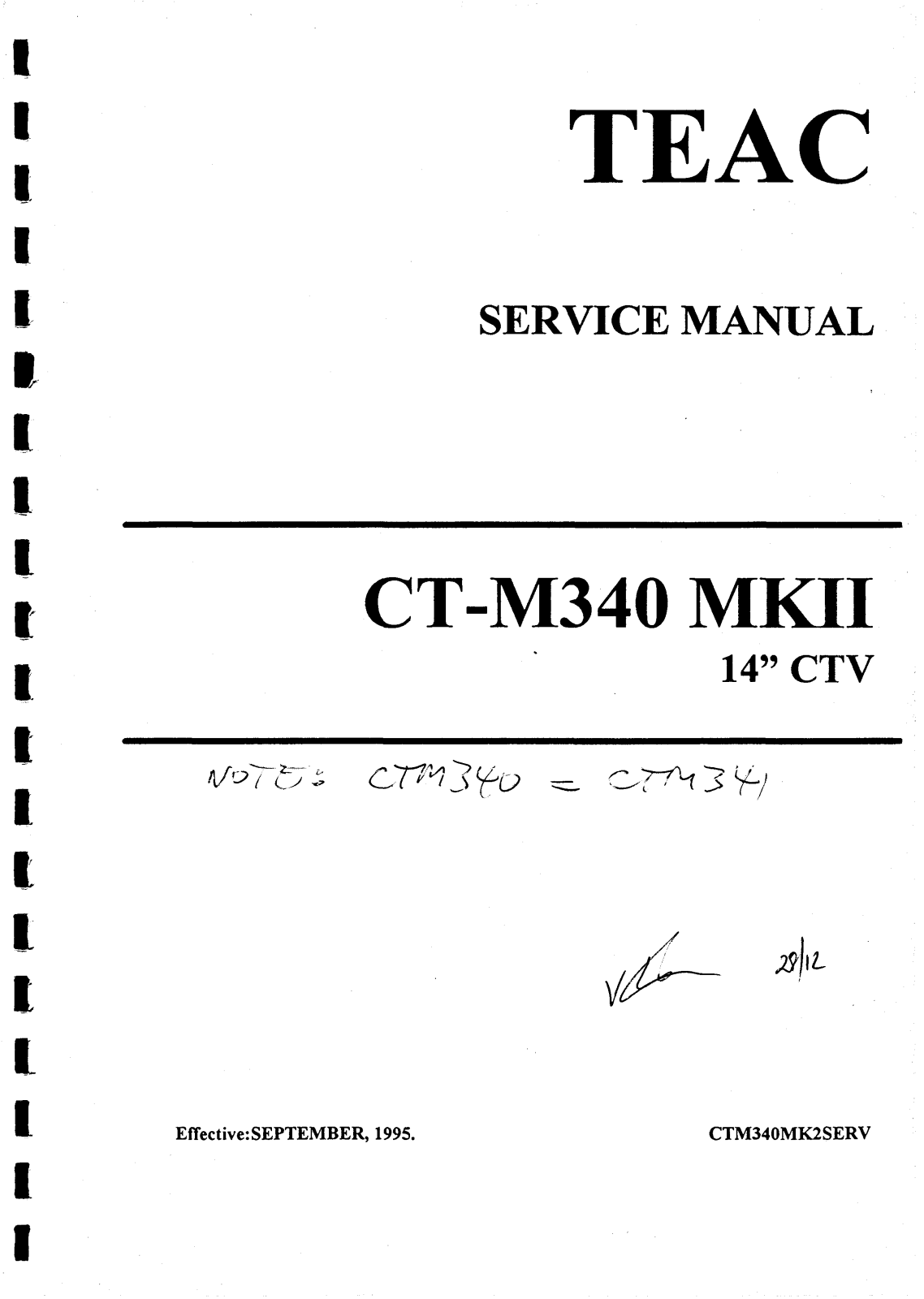 TEAC CTM-340 Mk2 Service manual