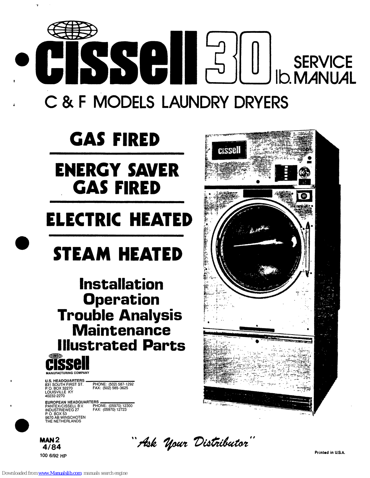 Cissell 30LBCMAN2 User Manual