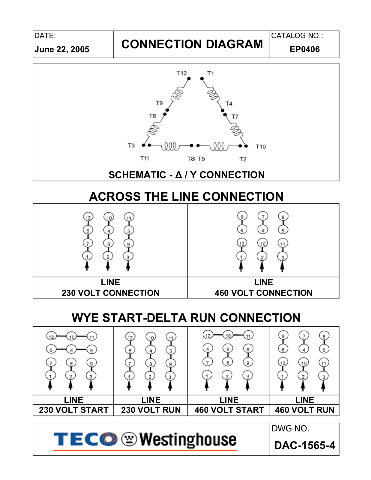 Teco EP0406 Connection Diagram