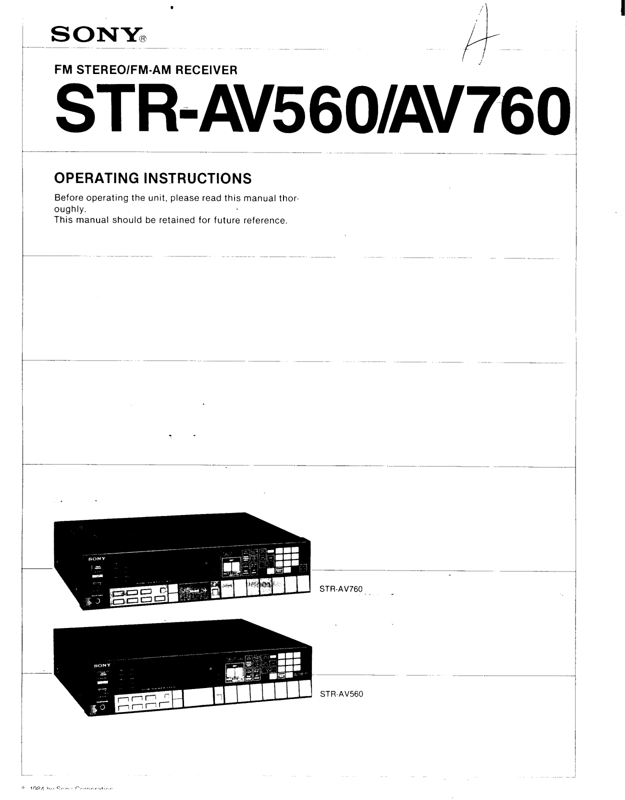 Sony ST-RAV560 User Manual