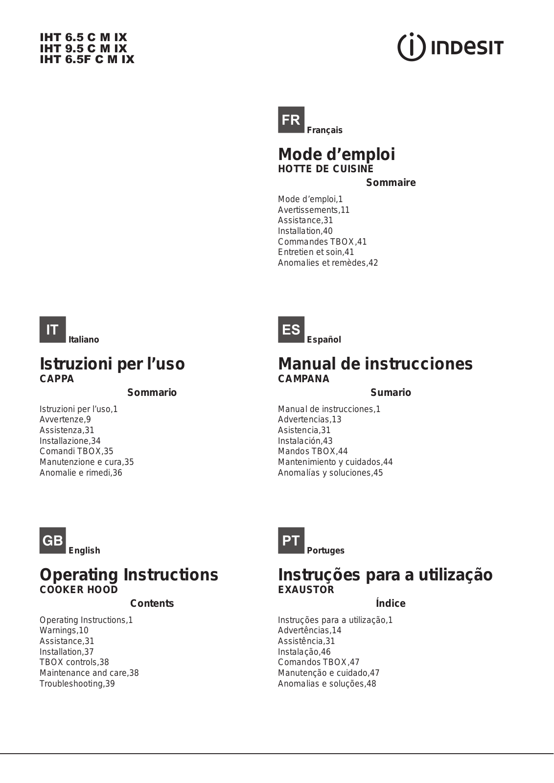 Indesit IHT 6.5 C M IX User Manual