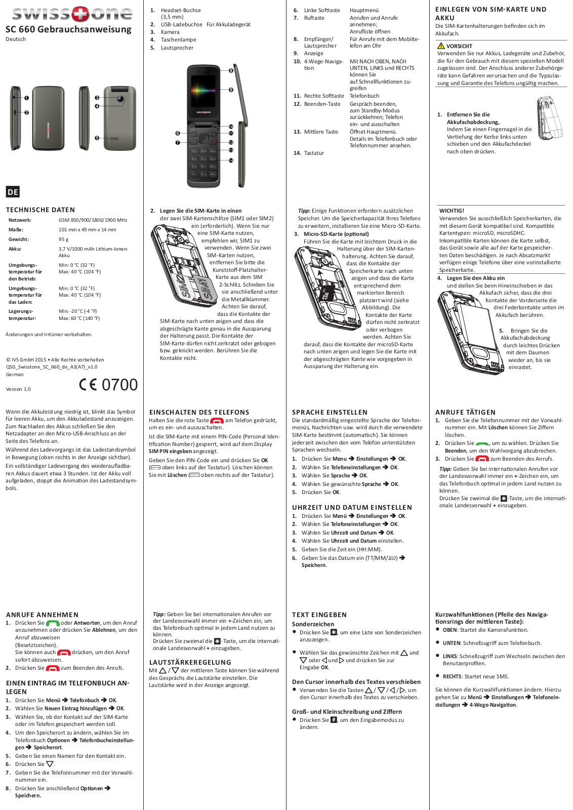 Swisstone SC 660 operation manual