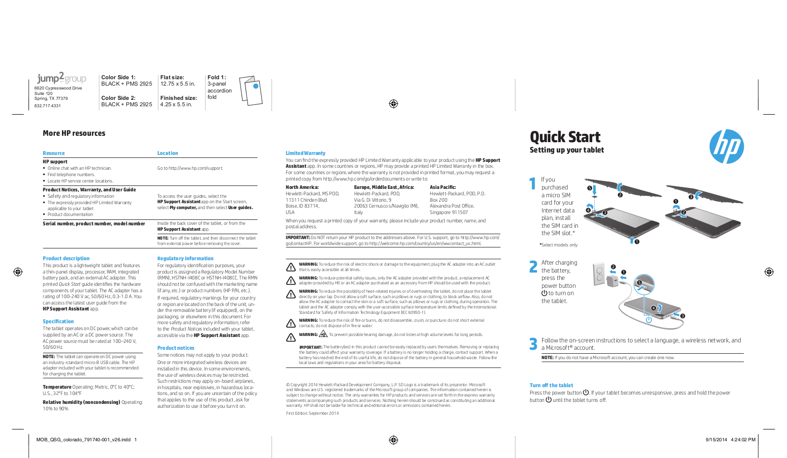 HP Compaq Presario SR5612F Quick Start Manual