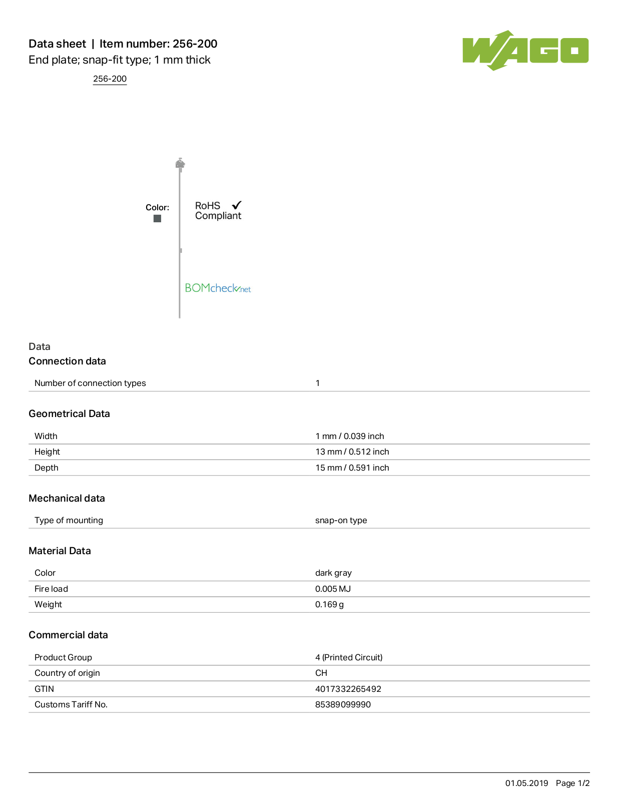 Wago 256-200 Data Sheet