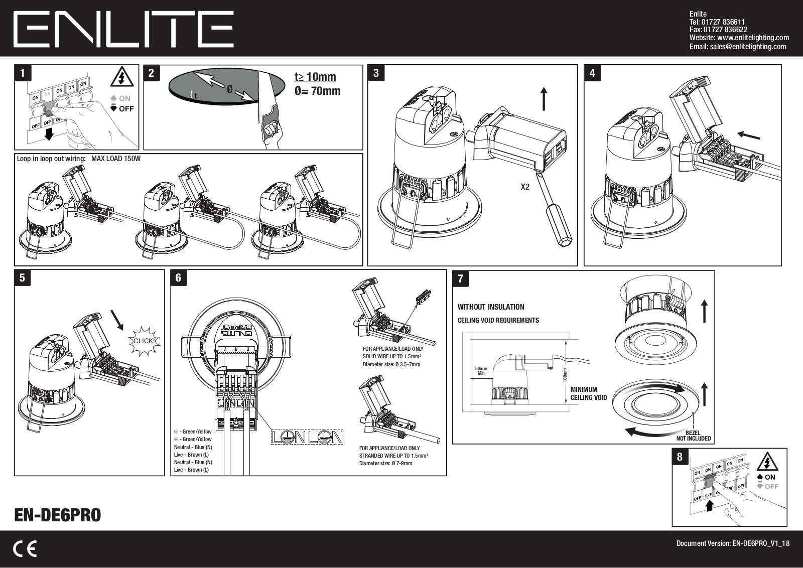Enlite EN-DE6PROEM Installation Instructions