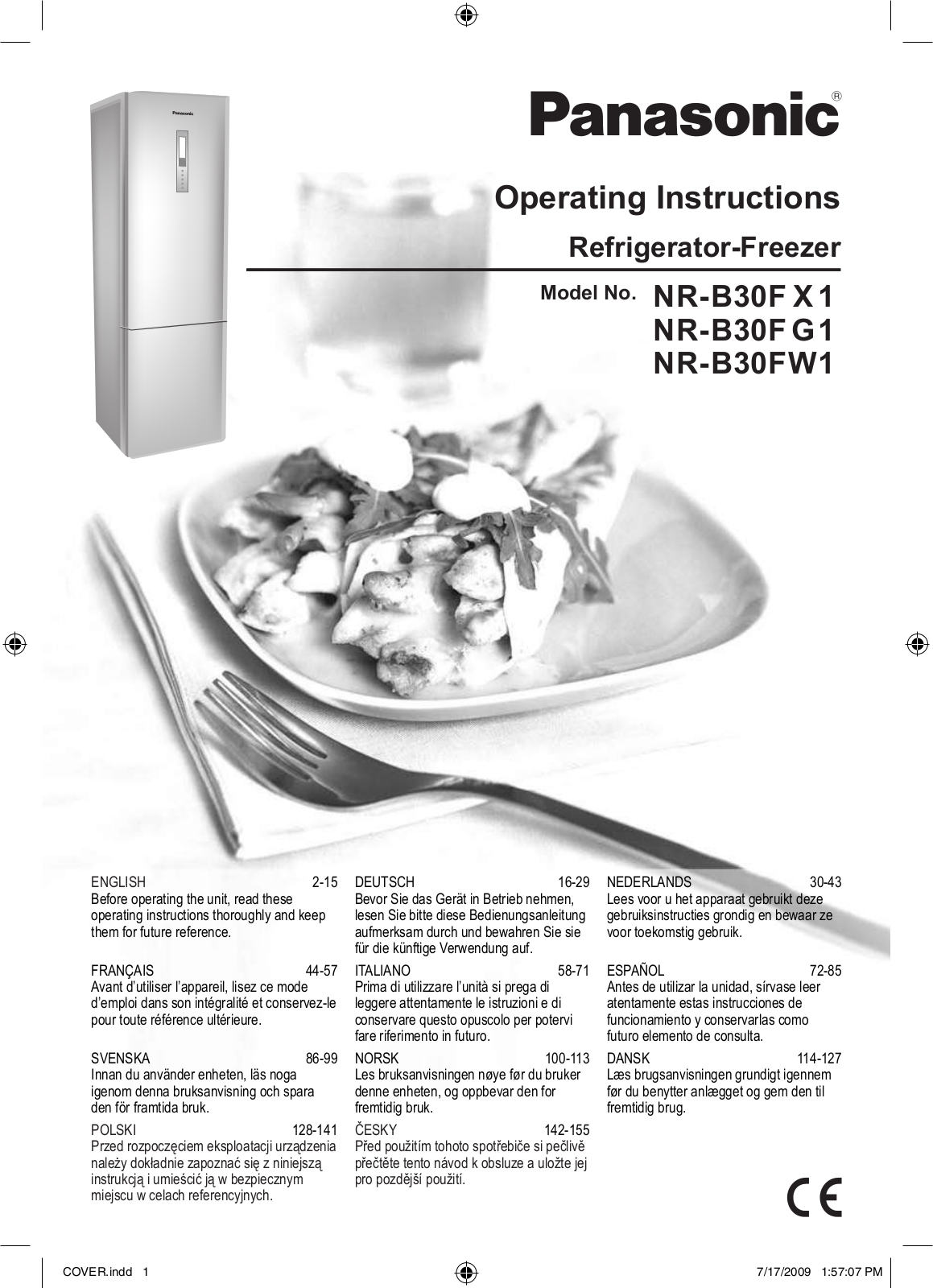 PANASONIC NR-B30FW1 User Manual