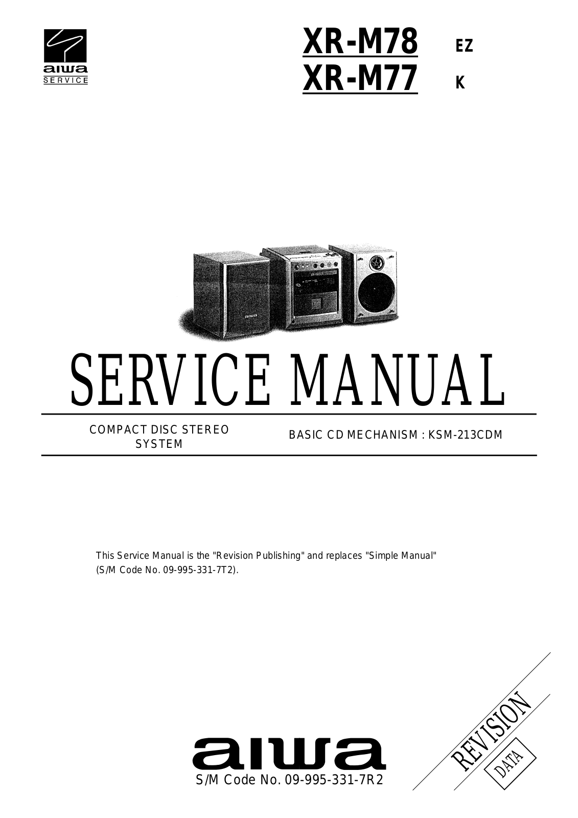 Aiwa XRM-77, XRM-78 Service manual