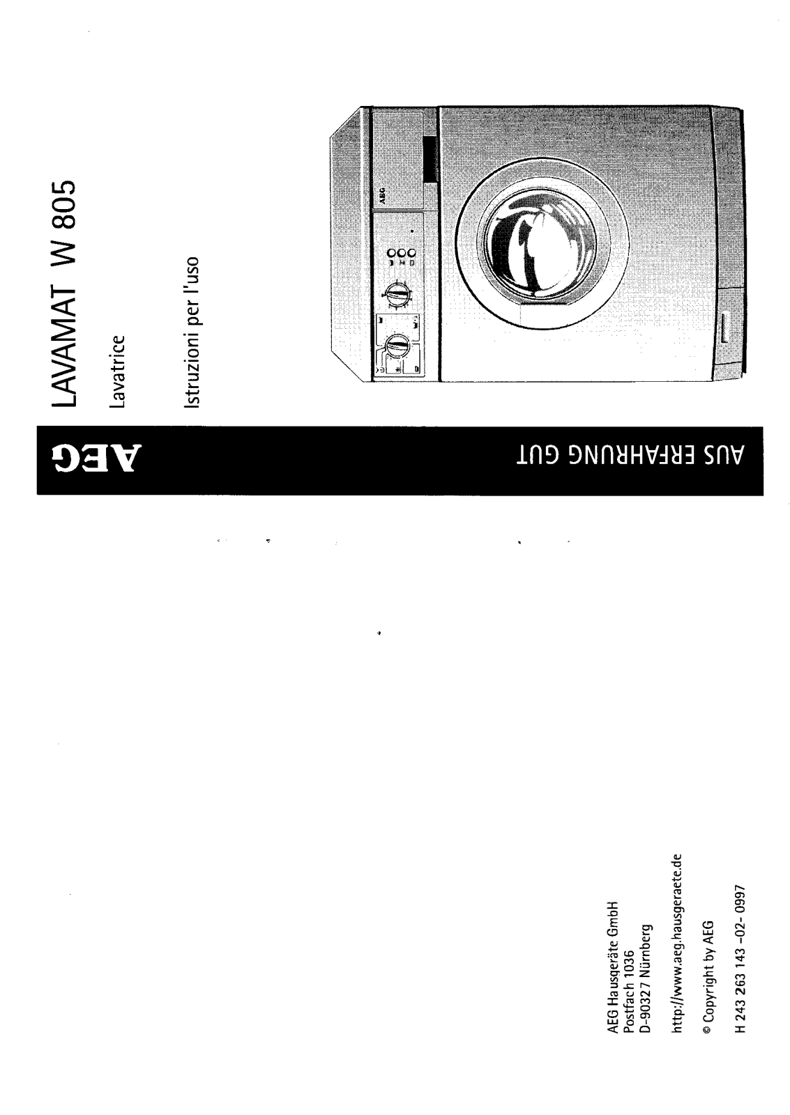 AEG LAVAMAT W805 User Manual