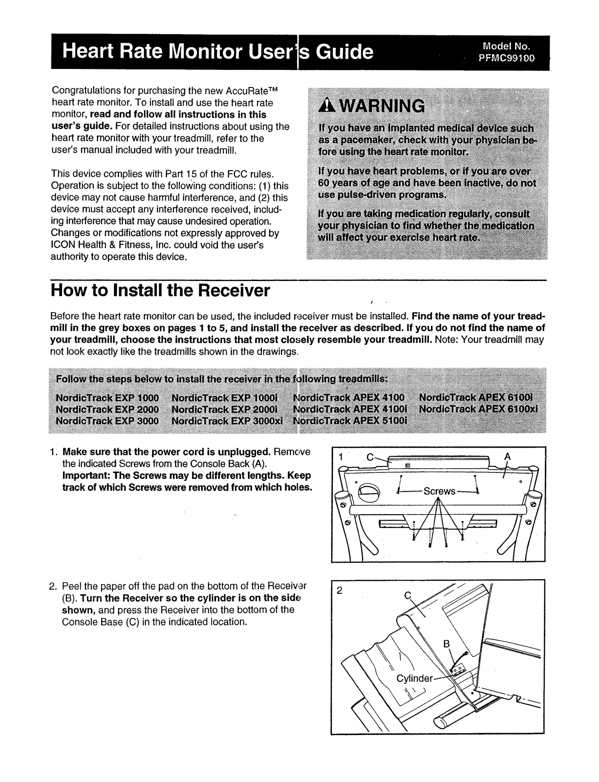 ProForm PFMC99100 User Manual