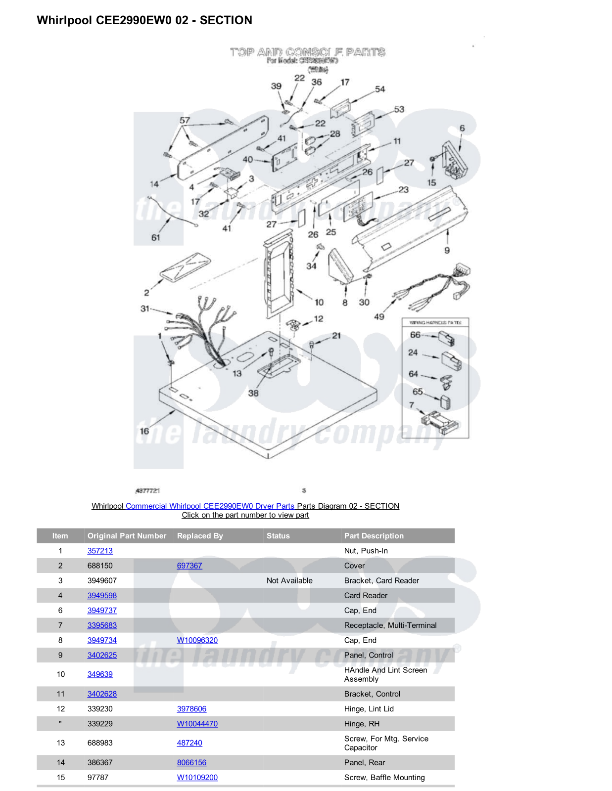 Whirlpool CEE2990EW0 Parts Diagram