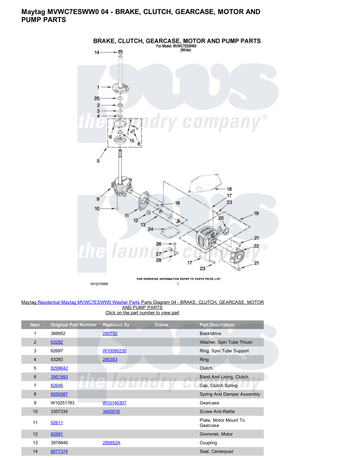 Maytag MVWC7ESWW0 Parts Diagram