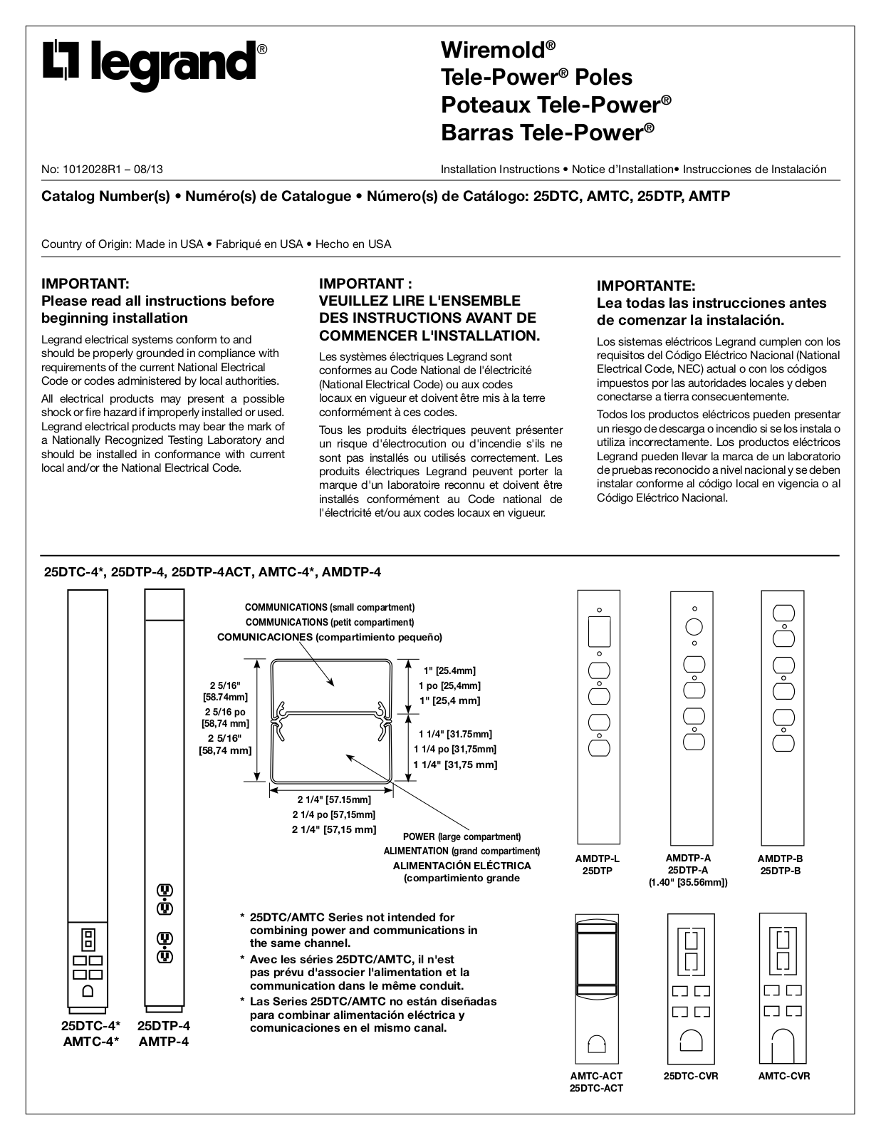 Legrand 25DTC User Manual