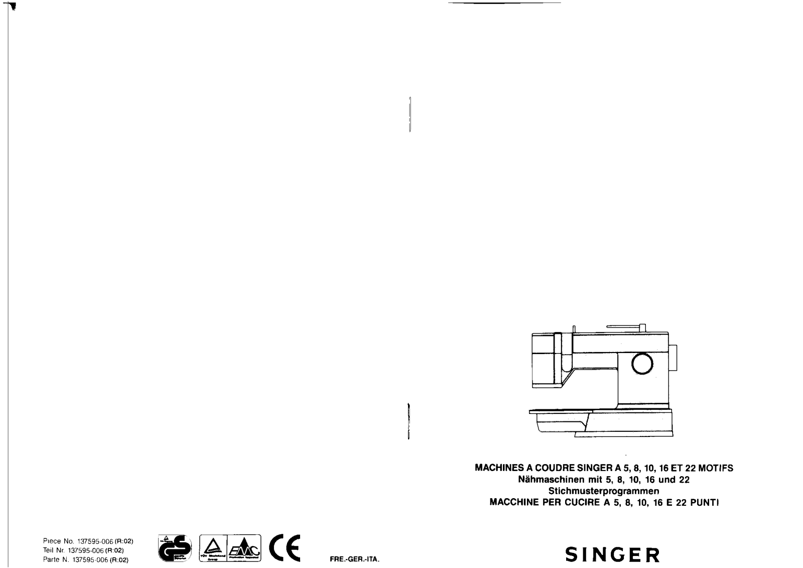 Singer SERENASE 10 User Manual