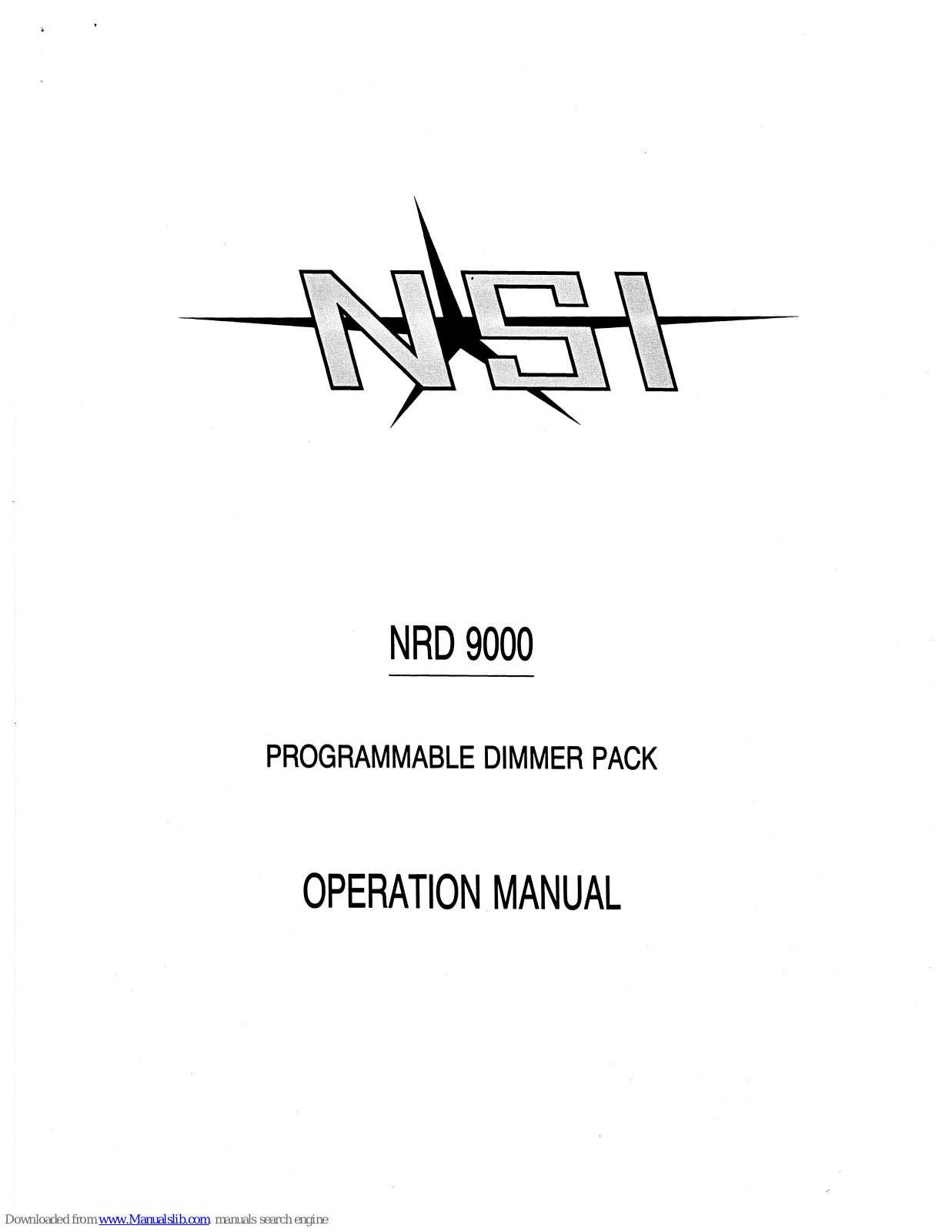 NSI NRD 9000 Operation Manual