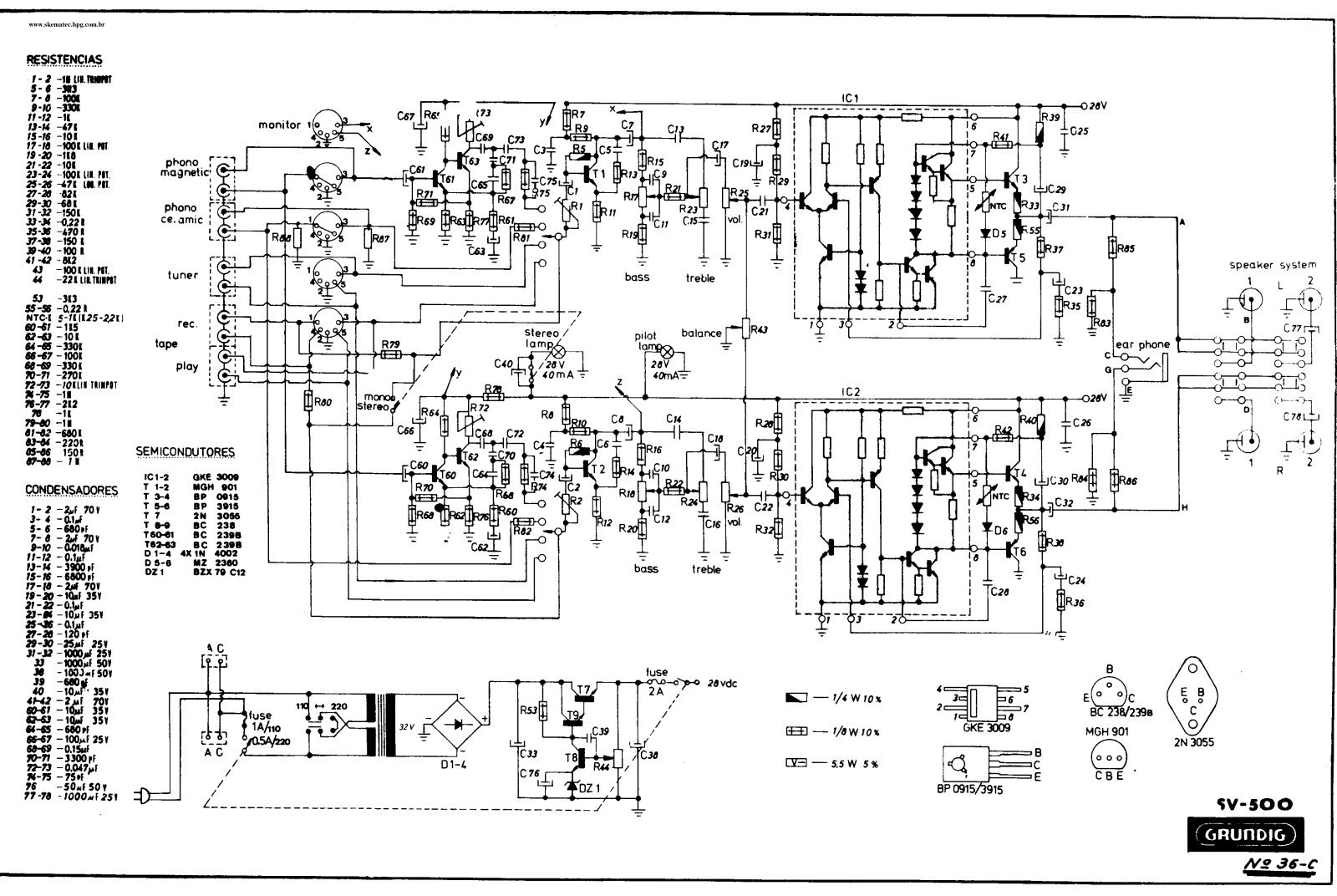 Grundig SV-500 Schematic