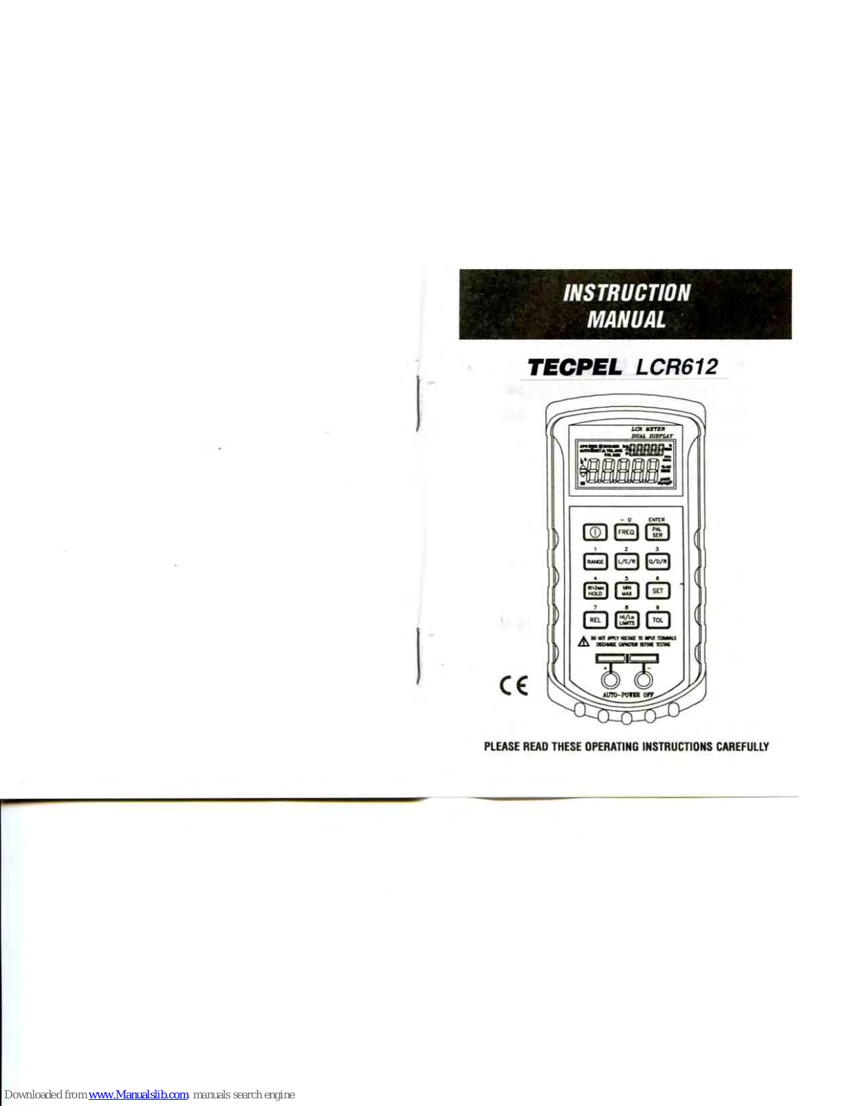 TECPEL LCR-612 Instruction Manual