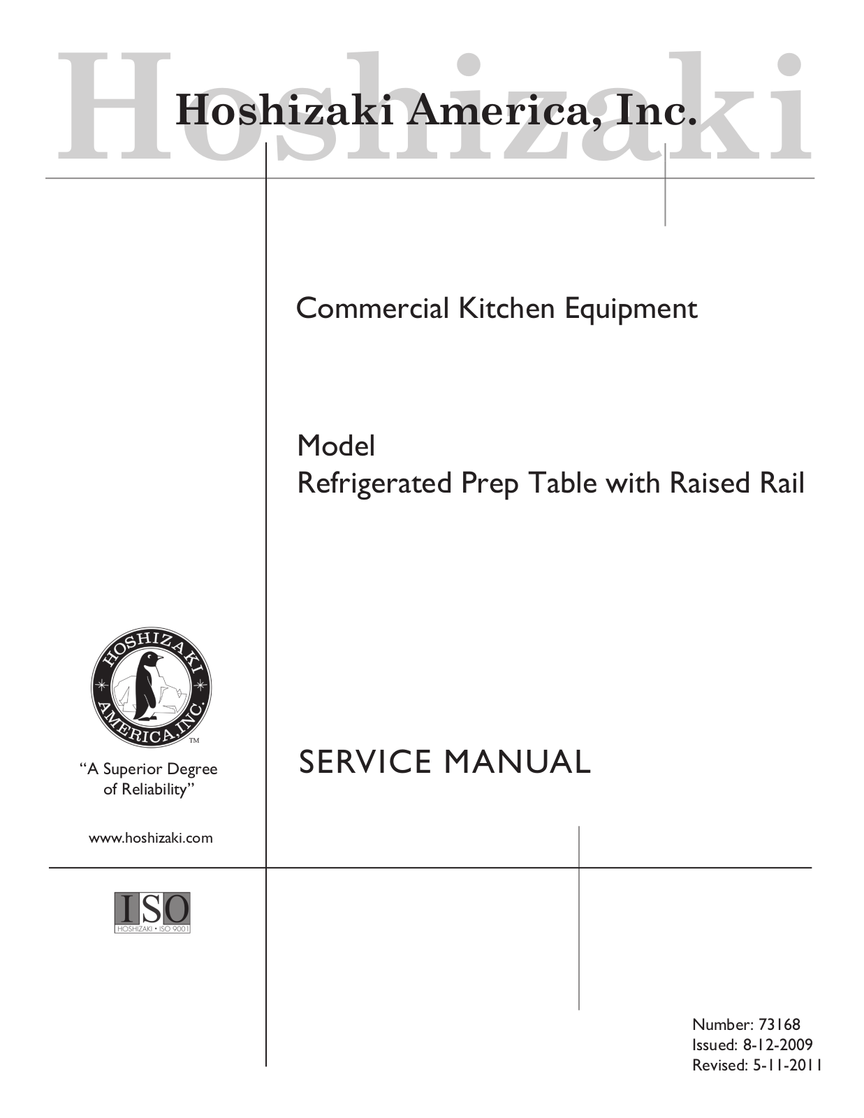 Hoshizaki 73168 User Manual