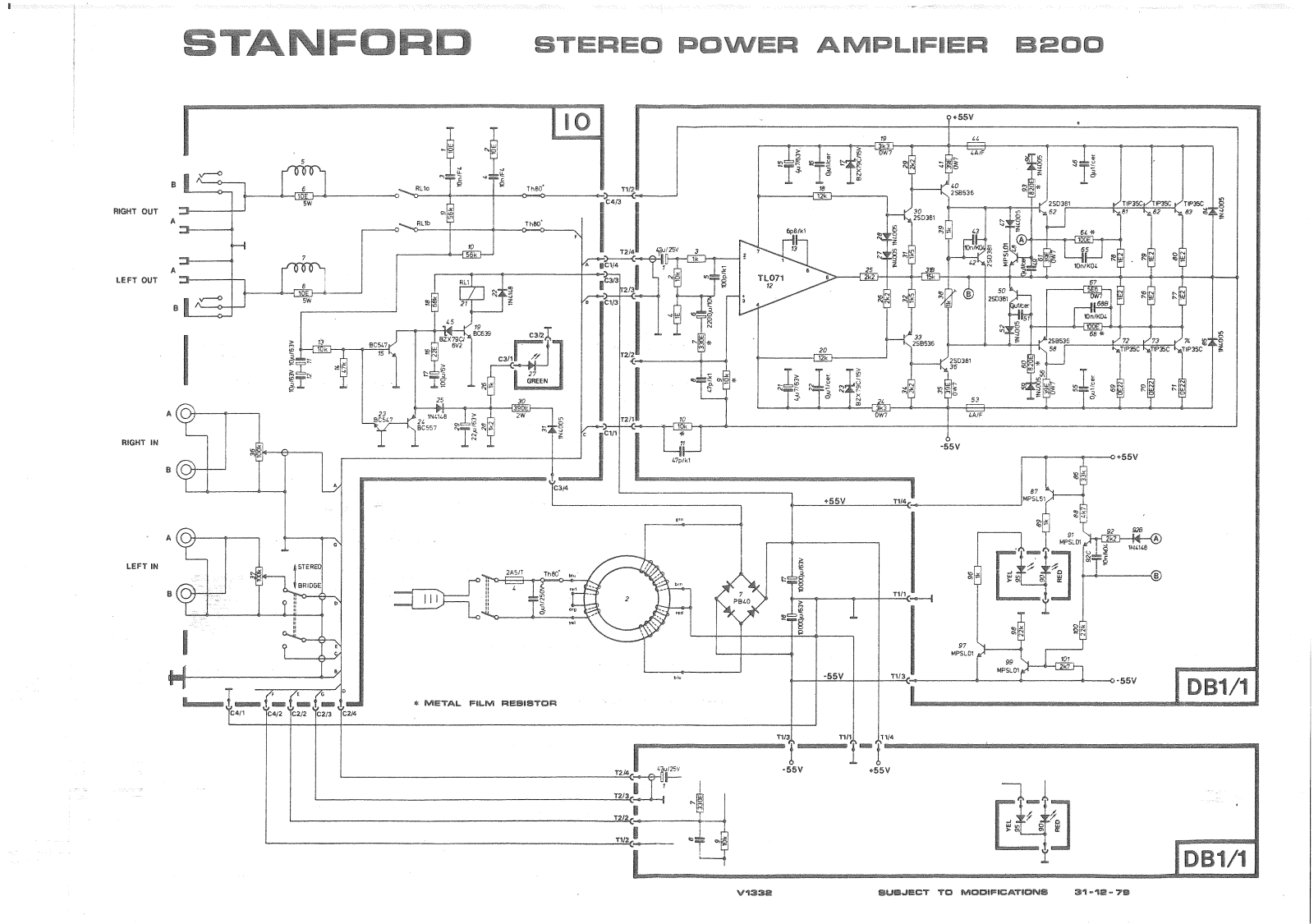 Stanton B-200 Mk2 Schematic