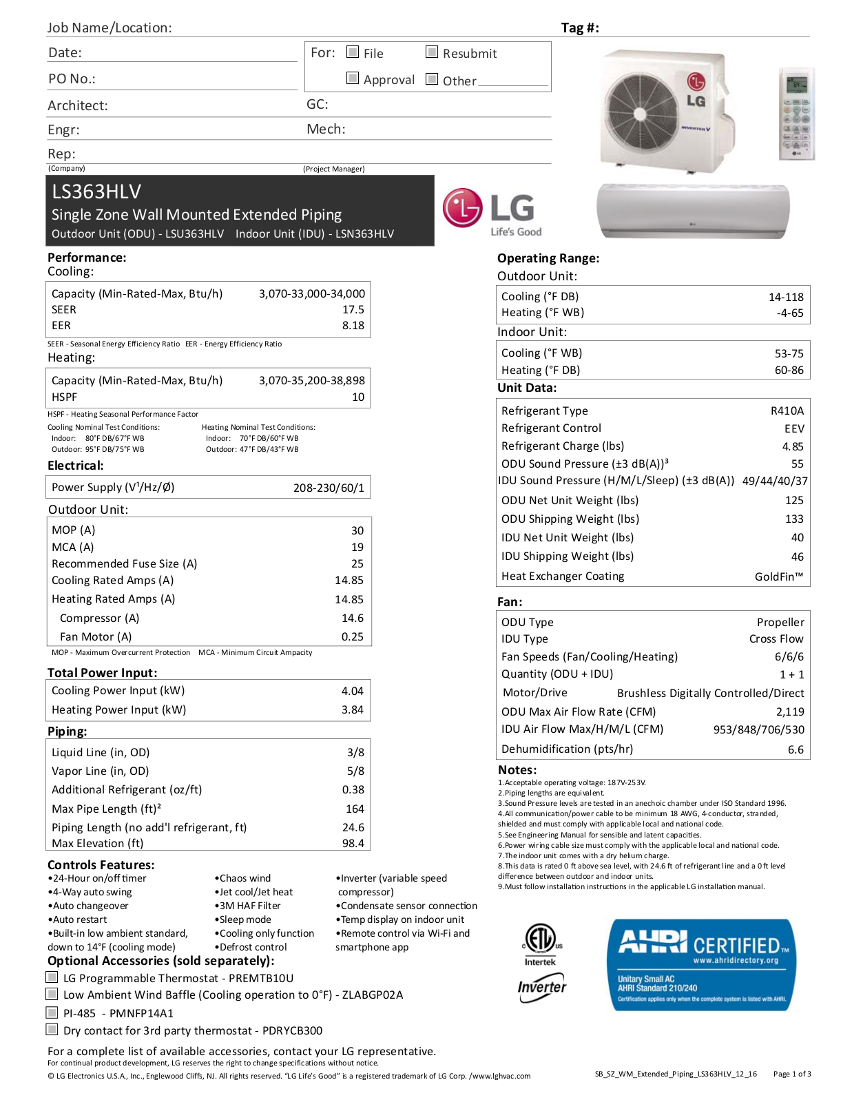 LG LSN363HLV, LSU363HLV User Manual
