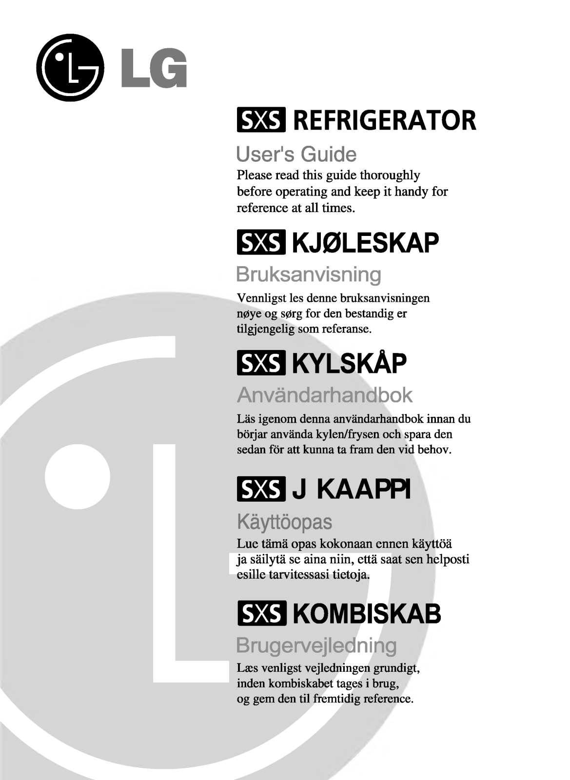 Lg GR-B207GVZA, GR-B207GXGA User Manual