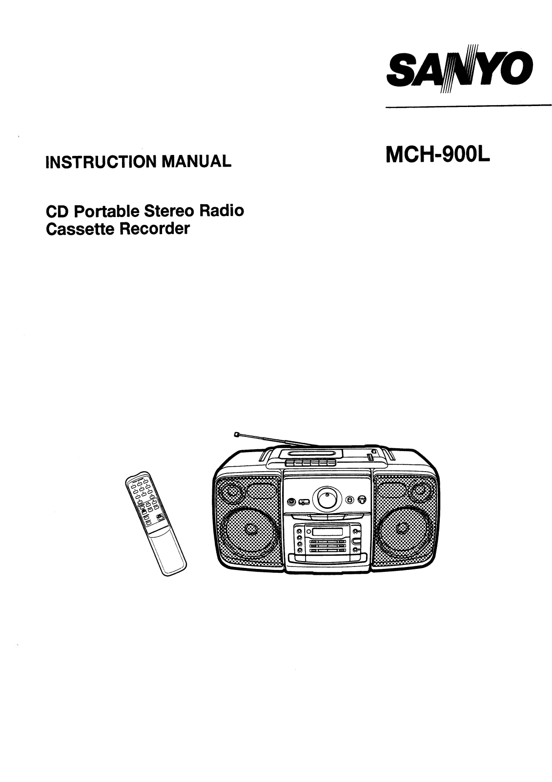 Sanyo MCH-900L Instruction Manual