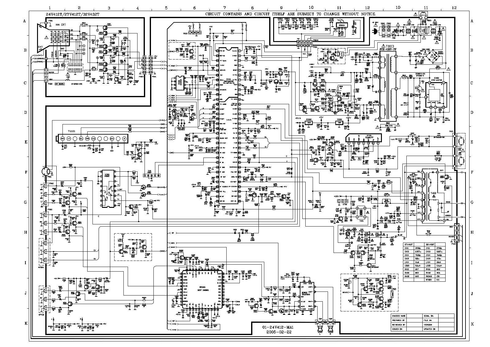 RCA 32V432T1, 27V412T Diagram