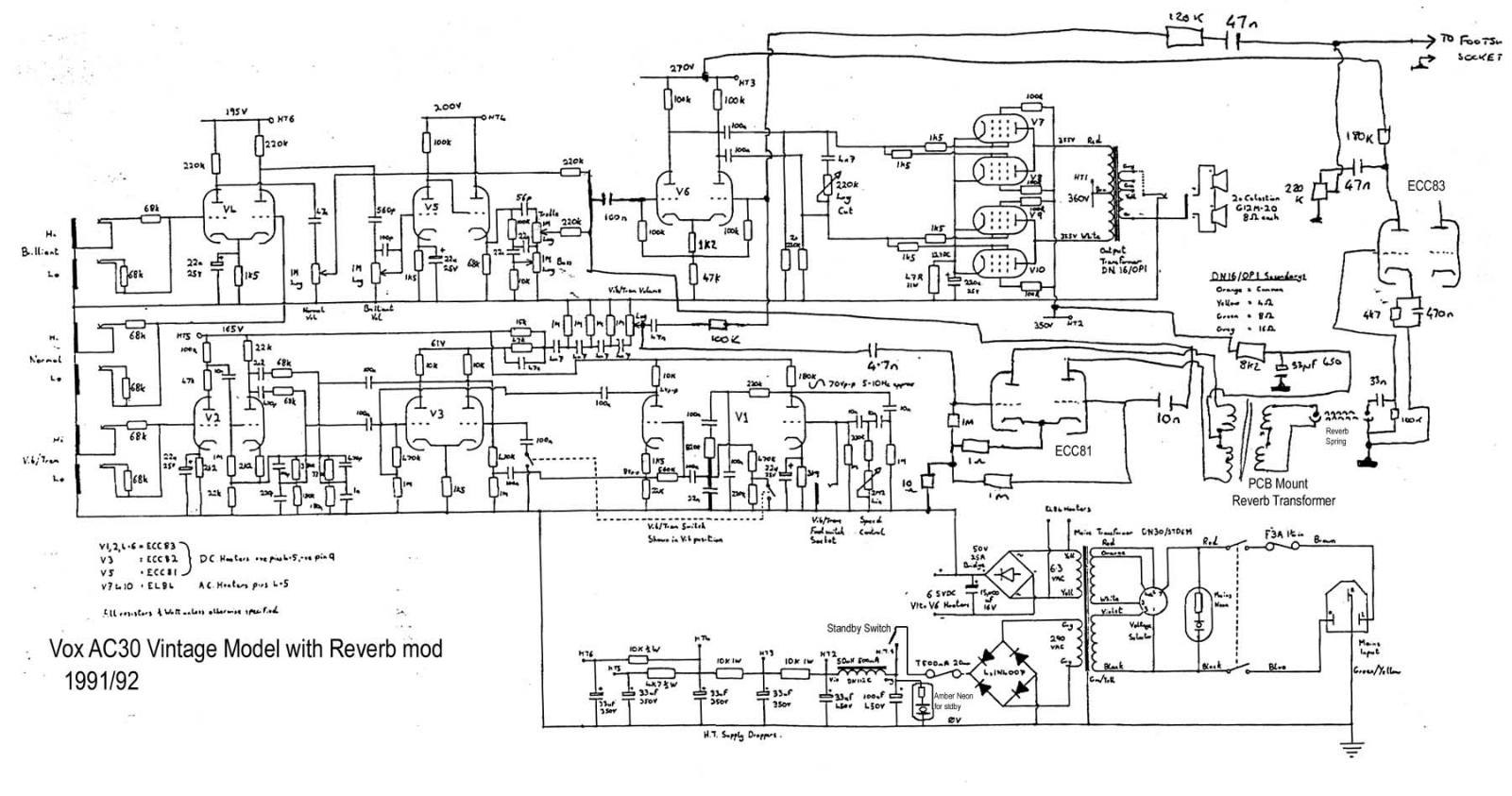 Vox ac30 1992, ac30vrev schematic