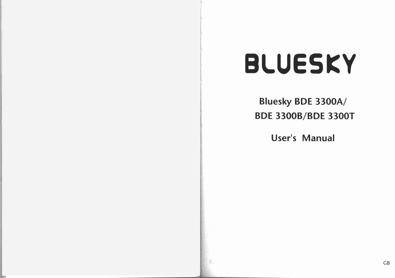 Bluesky BDE 3300A, BDE 3300B User Manual