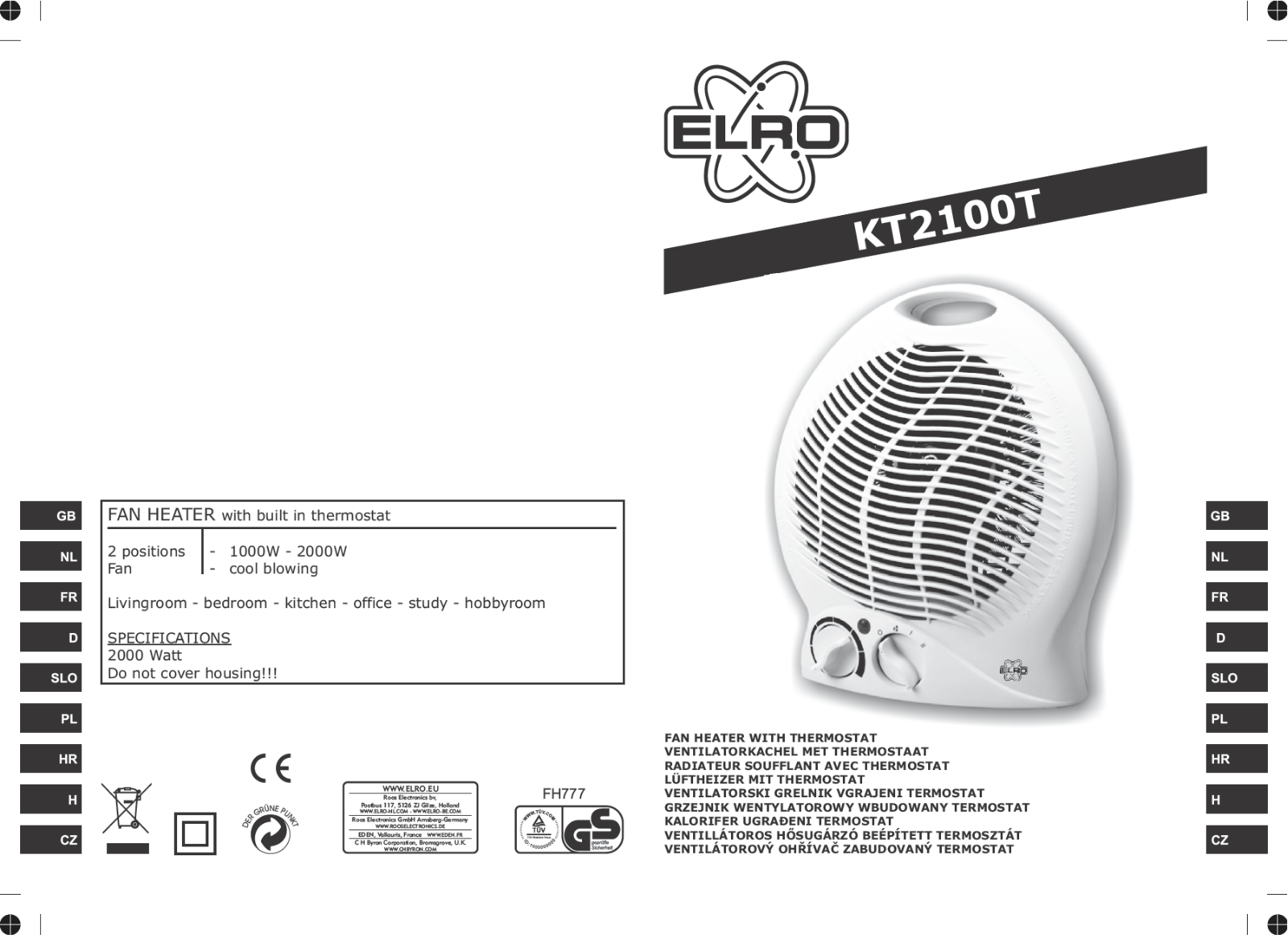 Elro K2100T User Manual