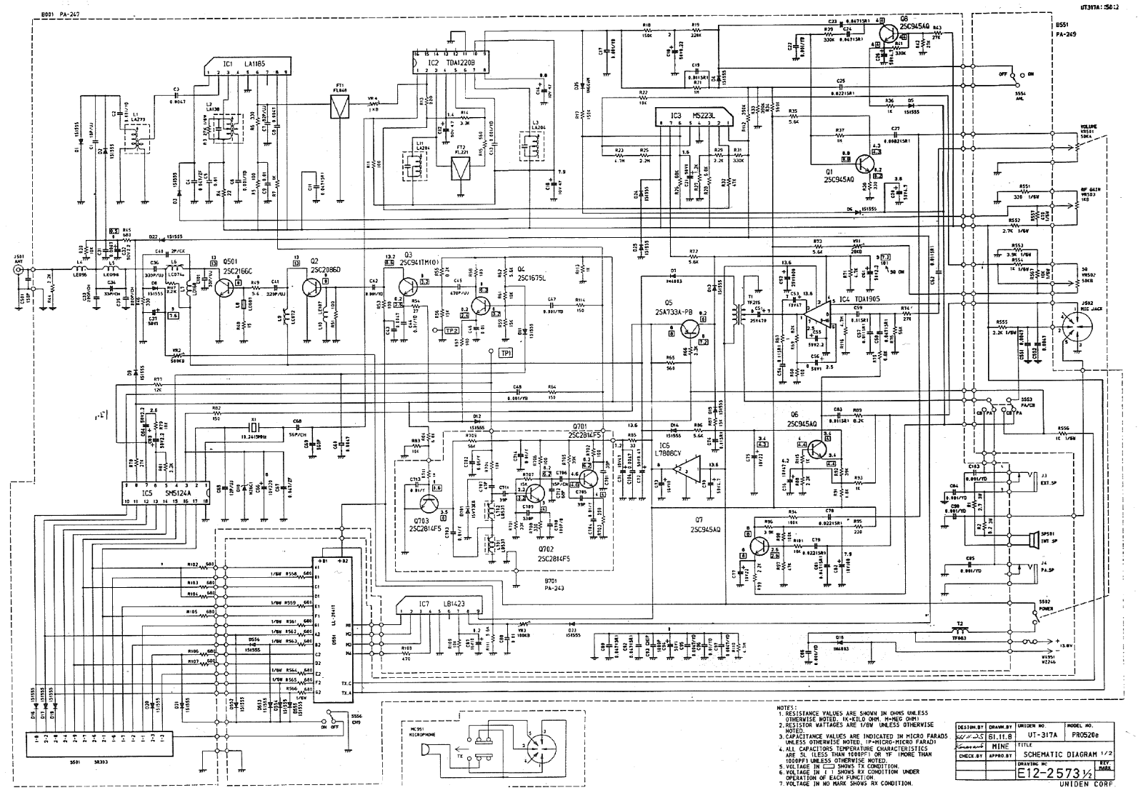 Uniden PRO520E Diagram