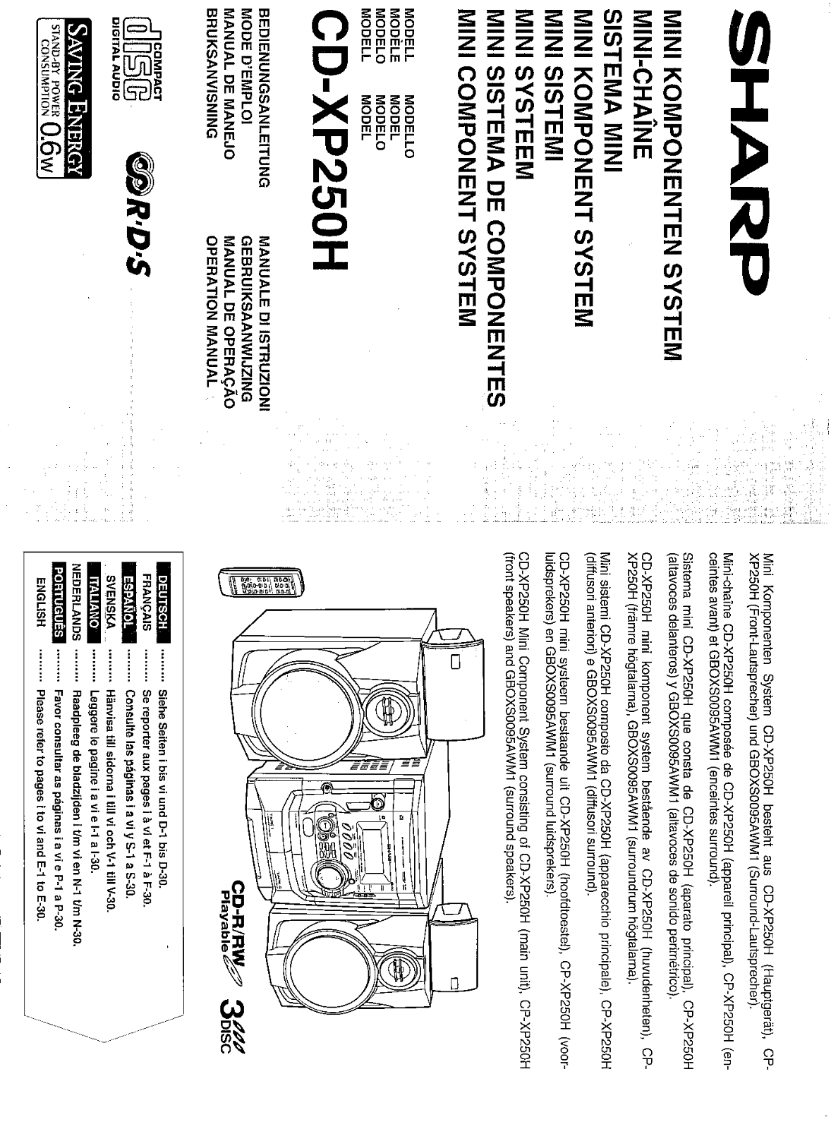 Sharp CD-XP250H User Manual