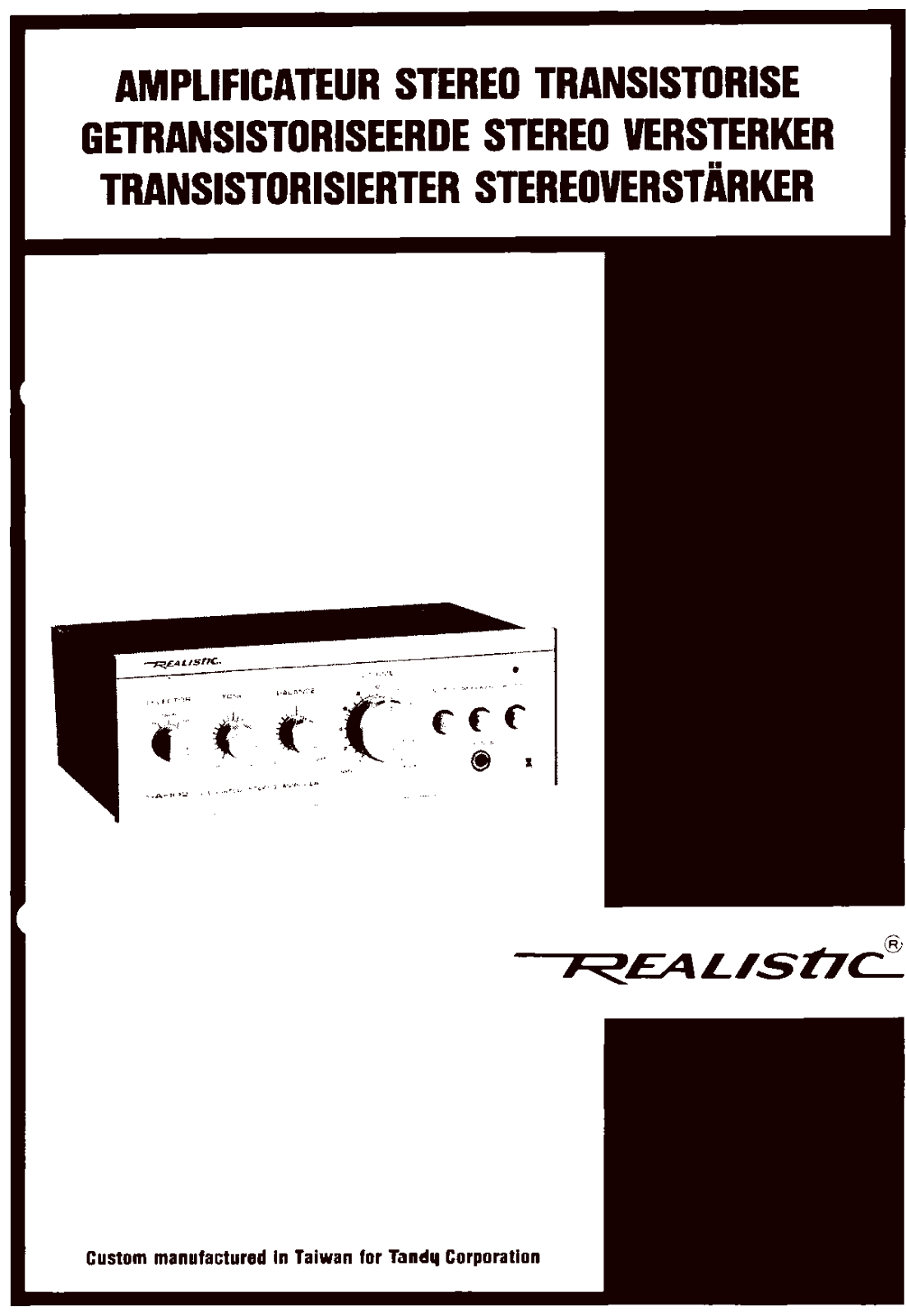 Realistic   RadioShack SA-102 Owners Manual